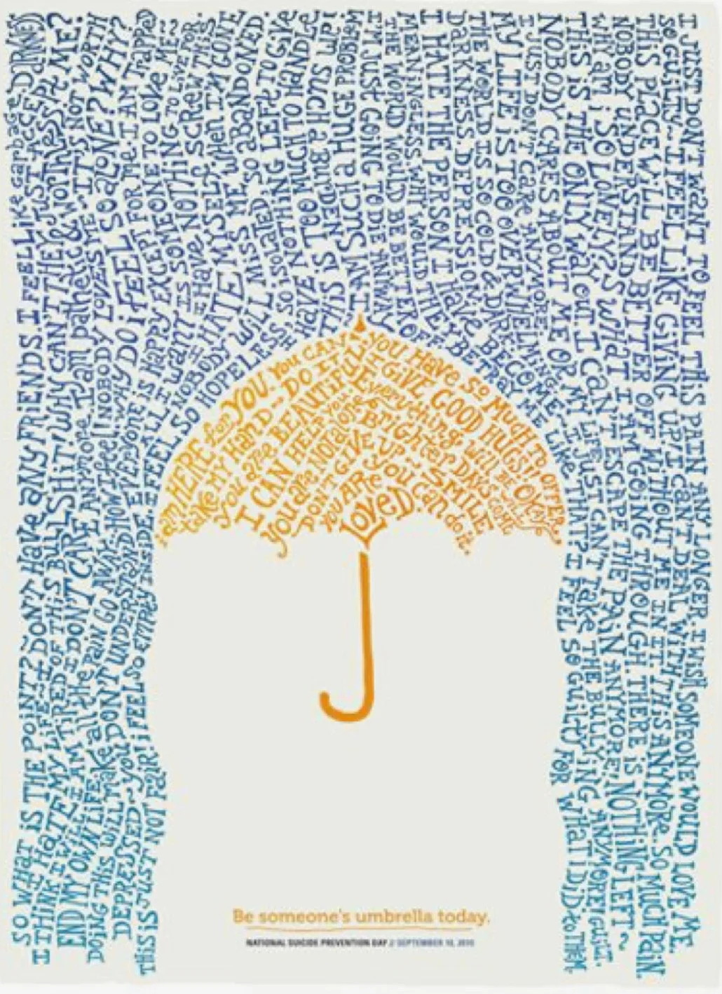 Umbrella of thoughts representing pressure and overwhelm