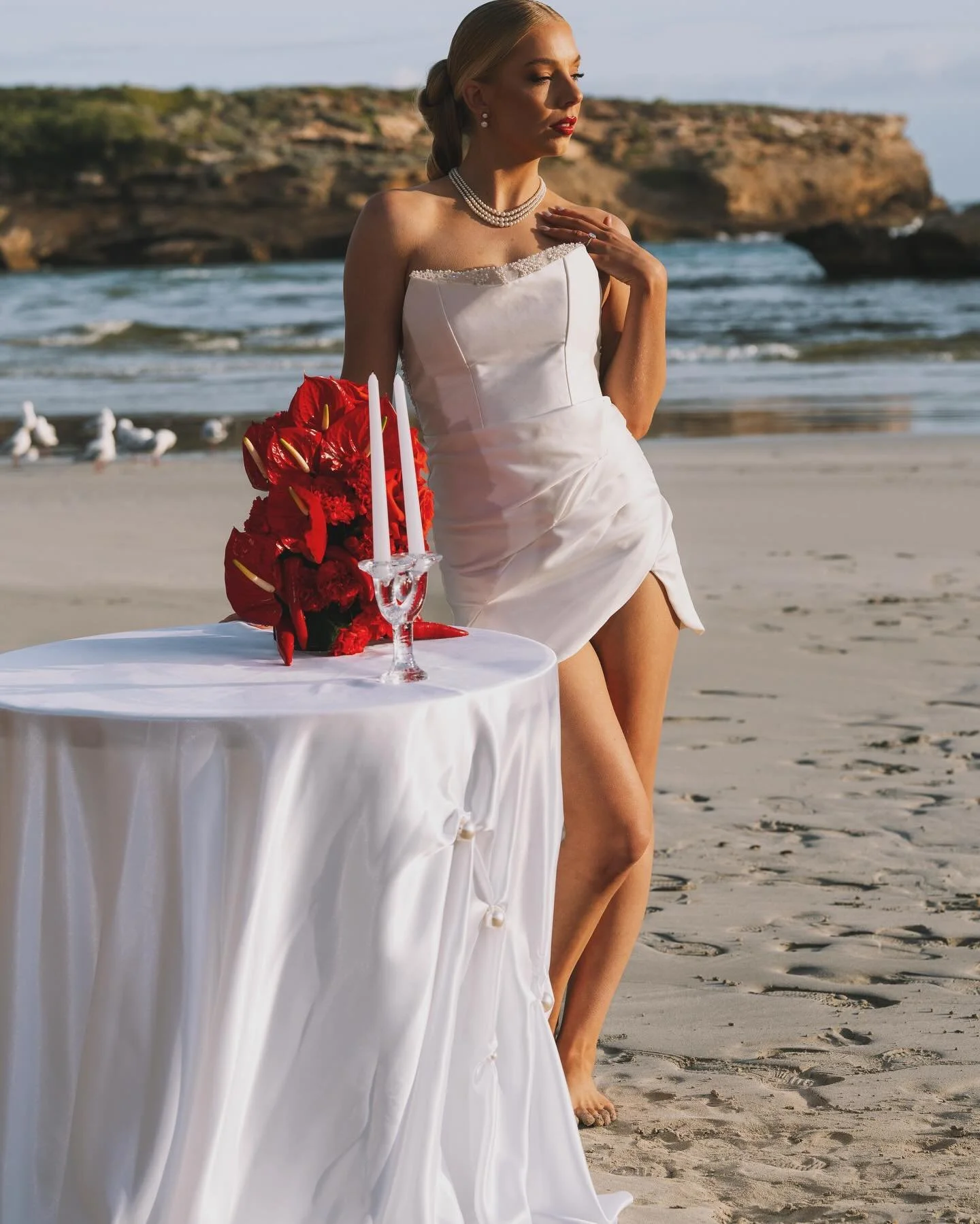 Introducing the &lsquo;Jess&rsquo; tablecloth, a collaboration between Coeur Studio and Brittney Paige Couture. 

Handcrafted from luxurious satin and adorned with delicate pearls, this piece epitomises effortless elegance.

Available for hire throug