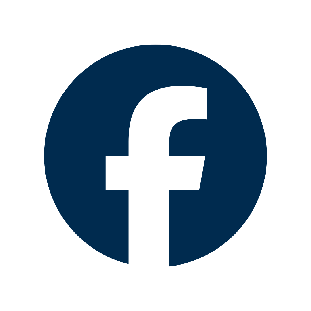 Facebook logo with dark blue background and black letter F