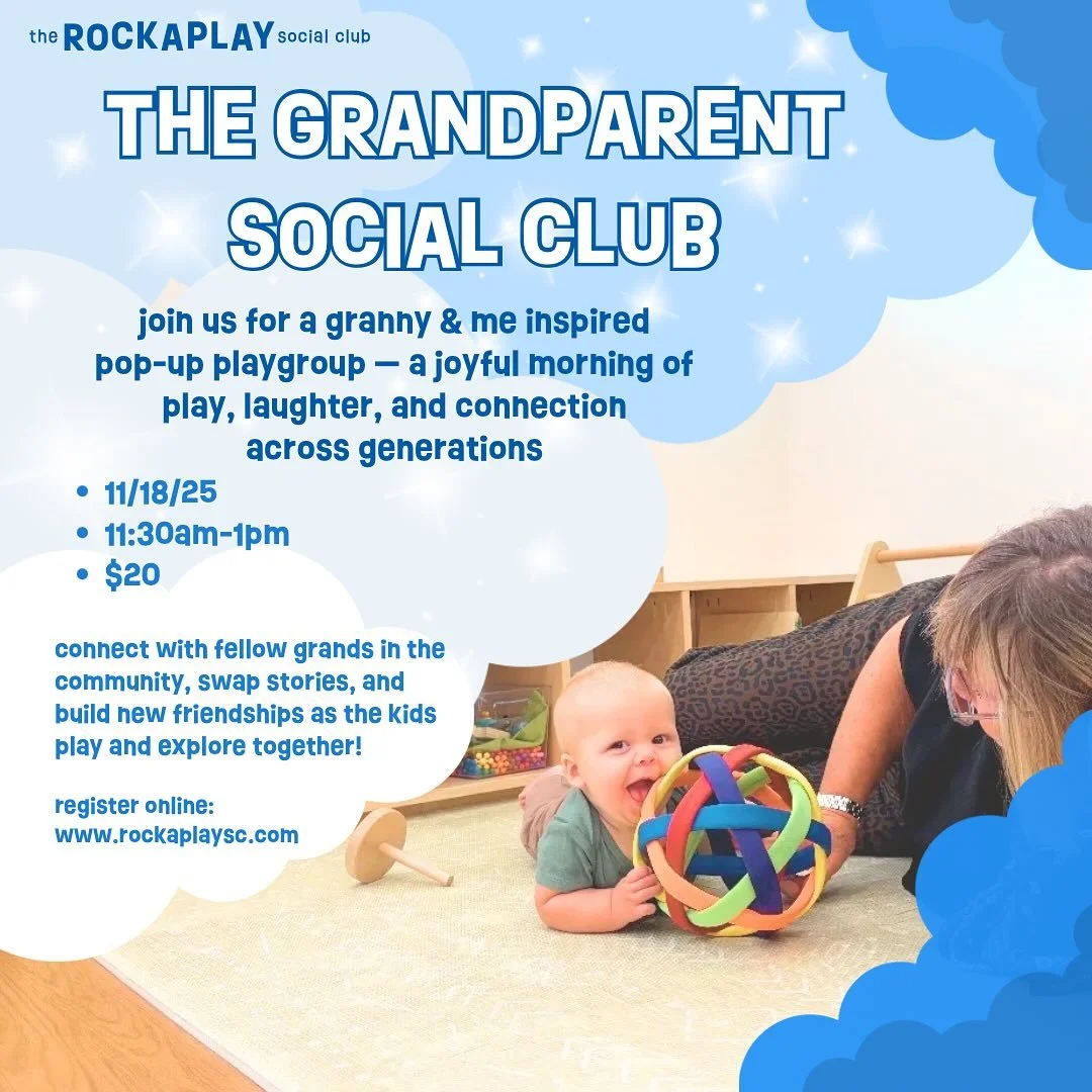 Calling all grandparents and their little ones!
Join us for a granny and me inspired pop-up playgroup - a joyful morning of play, laughter and connection across generations 🌈
The Grandparents Social Club 💖
11/18 &bull; 11:30am-1pm &bull; $20
Sign u