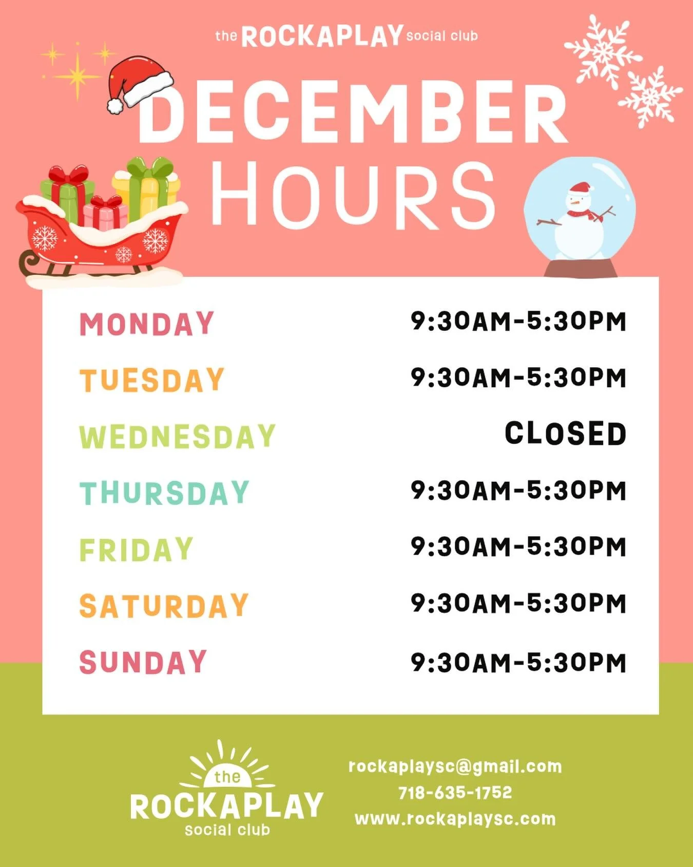 😊
+ We will be closed on 12/25!!