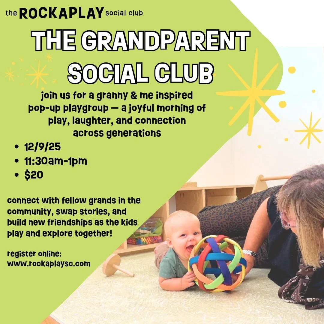Our Grandparents Social Club is returning on 12/9 at 11:30am! Join us for a heartwarming Granny and Me inspired playgroup 🥰
Reserve online: www.rockaplaysc.com