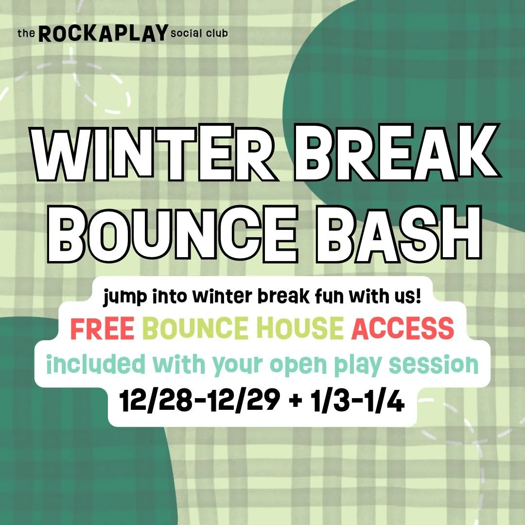 Winter break winning! The Rockaplay bounce house will be up 12/28-12/29 + 1/3-1/4 - join us for some epic open play fun!!! 🥳❄️🏰✨