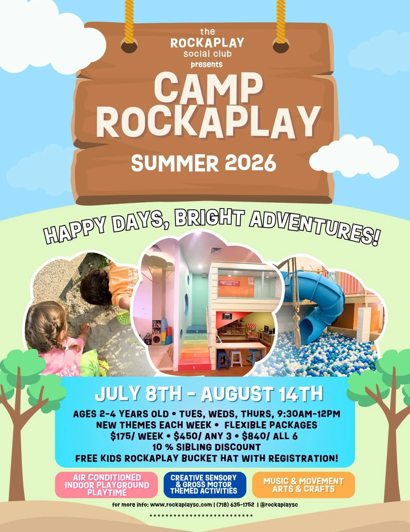 Hey campers - CAMP ROCKAPLAY 2026 is live! We are so excited for summertime fun 😎☀️⛱️✨
Registration is officially open and space is limited! Head to the CAMP tab on www.rockaplaysc.com to reserve your spot!!!
🧜🏼&zwj;♀️🏴&zwj;☠️🚜🔨🚀💫🏰🐉🦕🌋🌈🎨