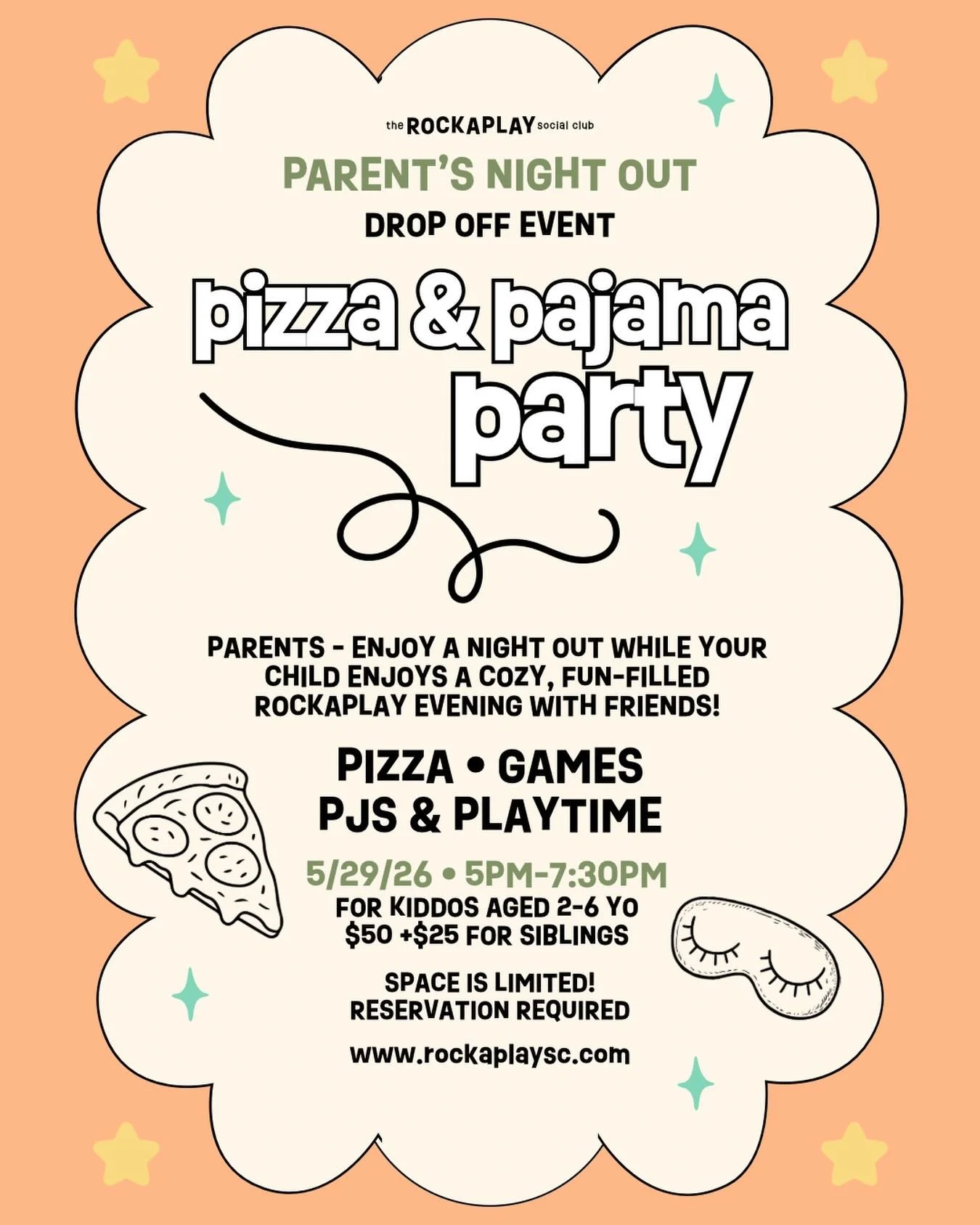 Hey parents - our next Parents Night Out drop off event is just around the corner! 

Enjoy some evening plans (maybe at one of our awesome neighbors  @pilothouse_ny @rockawaytikibar @batesysbbq ) while your child enjoys a cozy, fun-filled Rockaplay p
