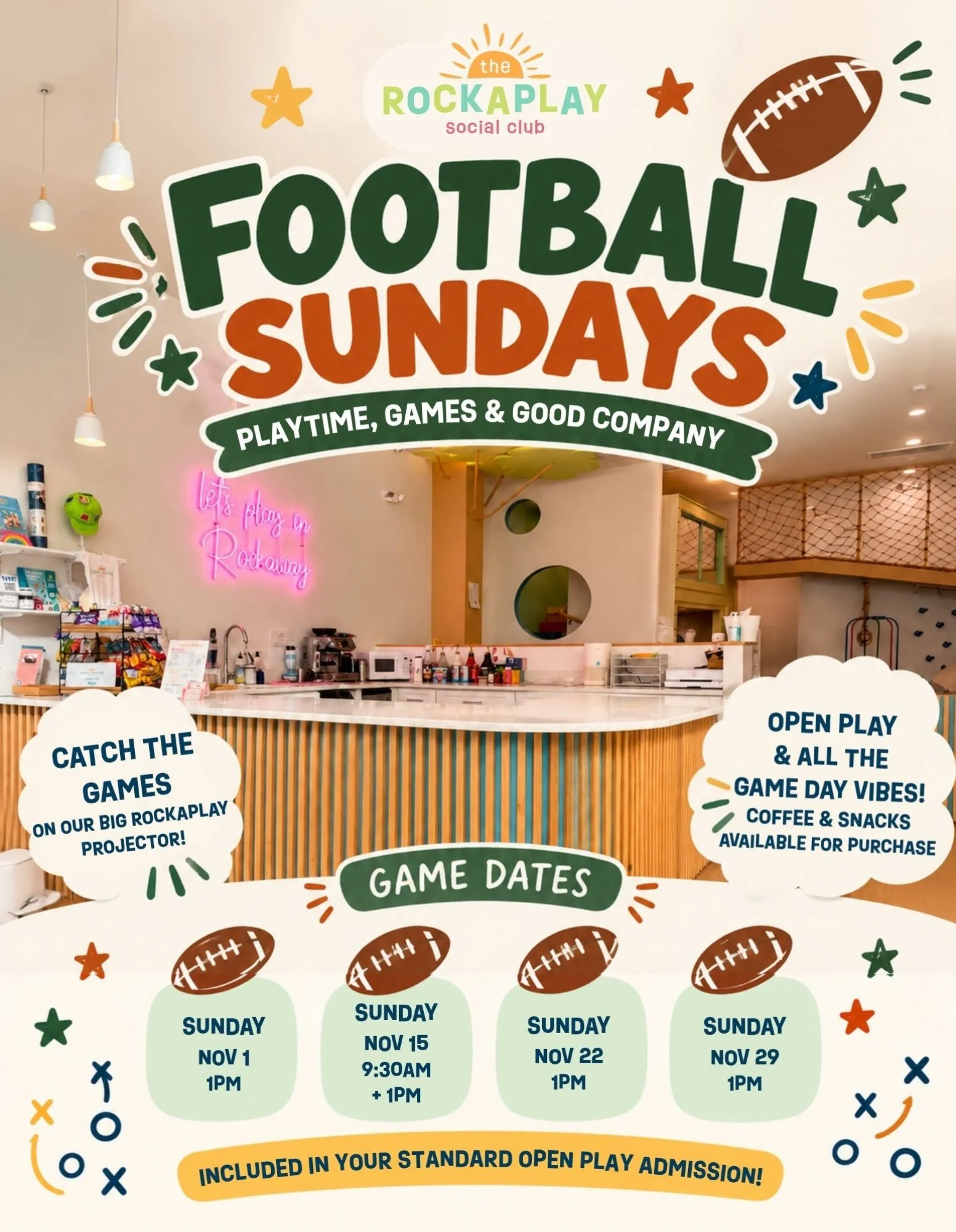 Football Sundays are coming to Rockaplay!!! 🏈🛝😎