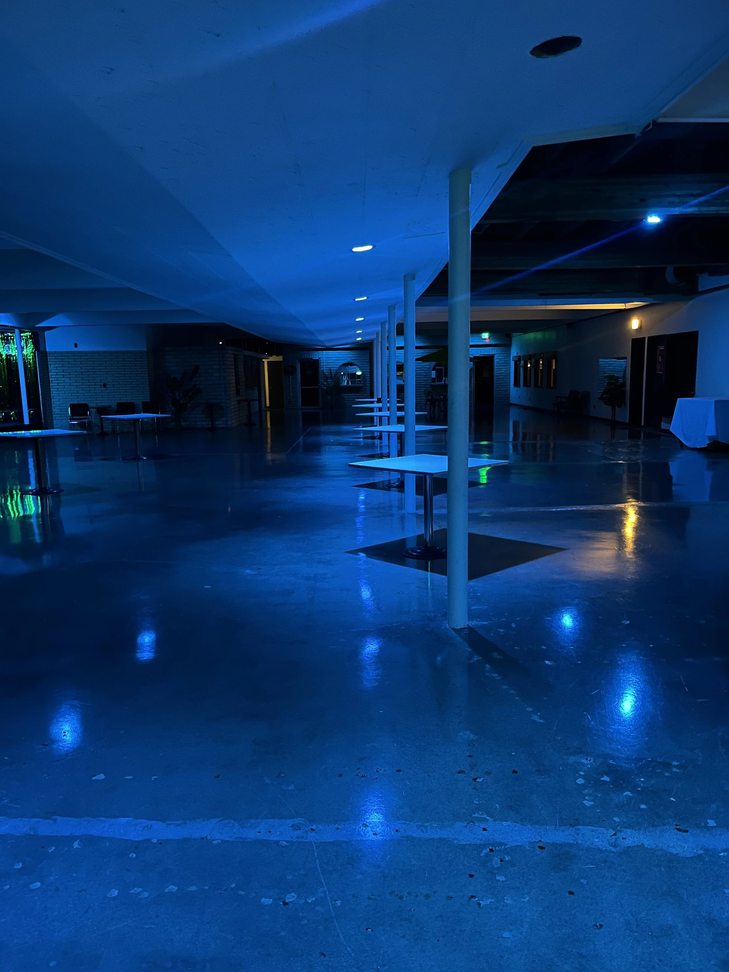 Banquet Room in Blue at Night