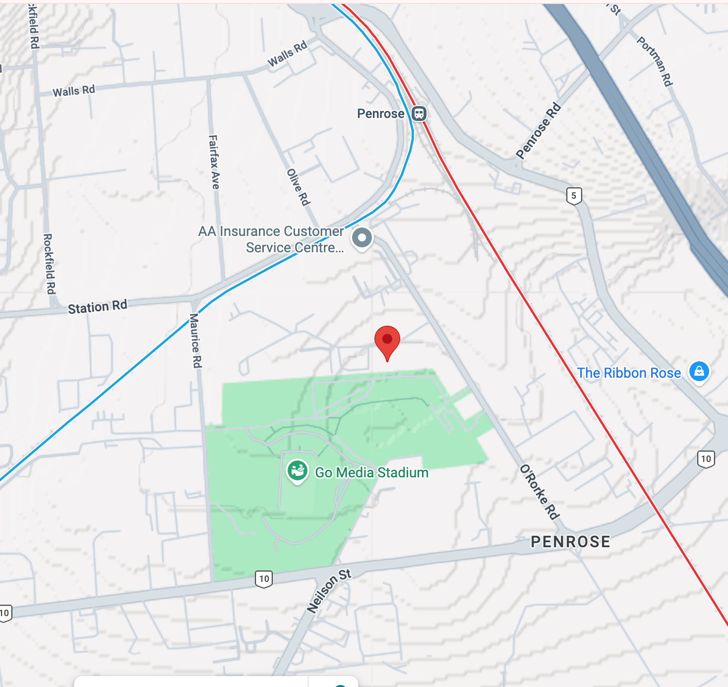 Screenshot of google map with public transport routes.