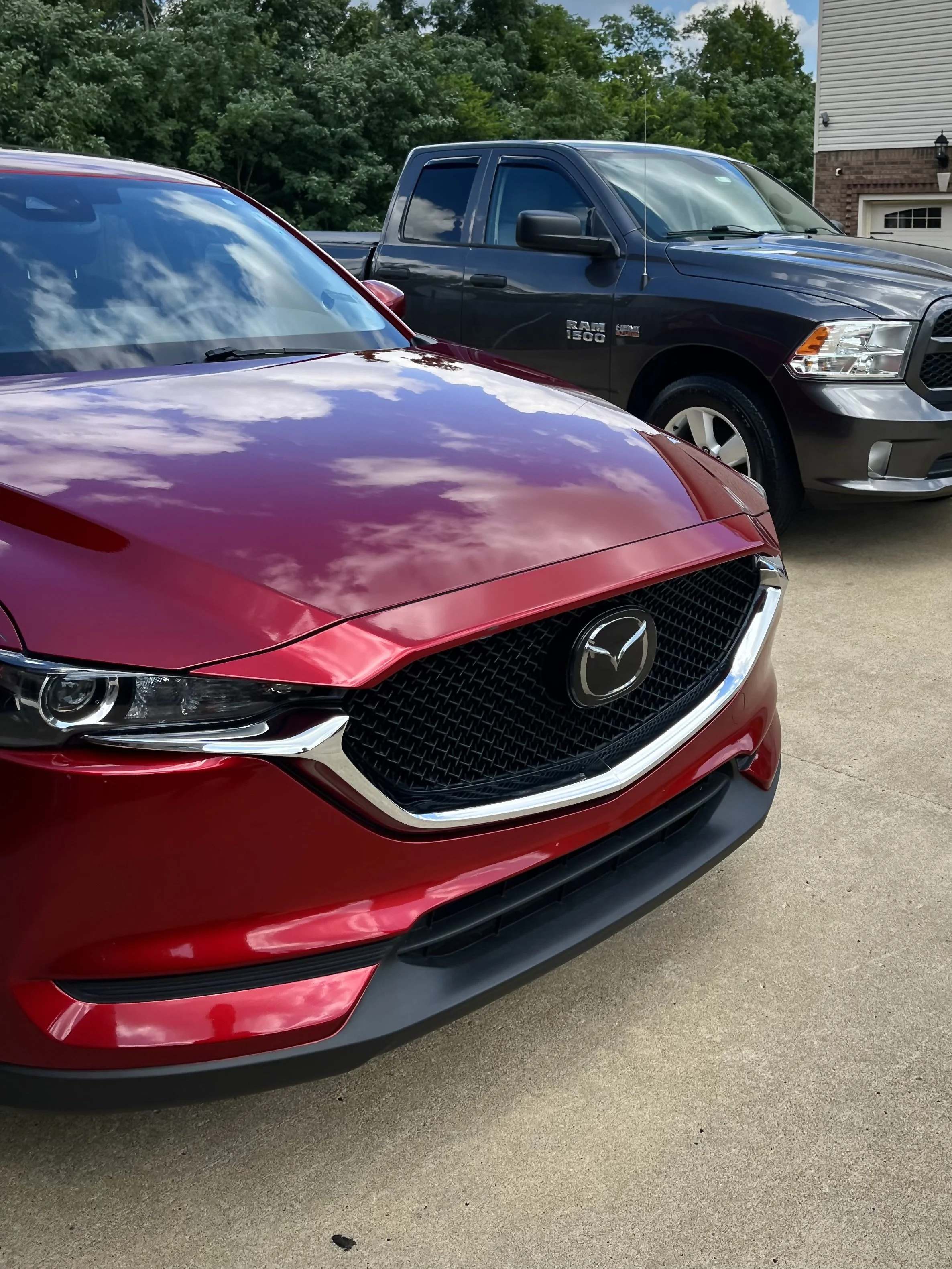 Clean cars lined up after being detailed