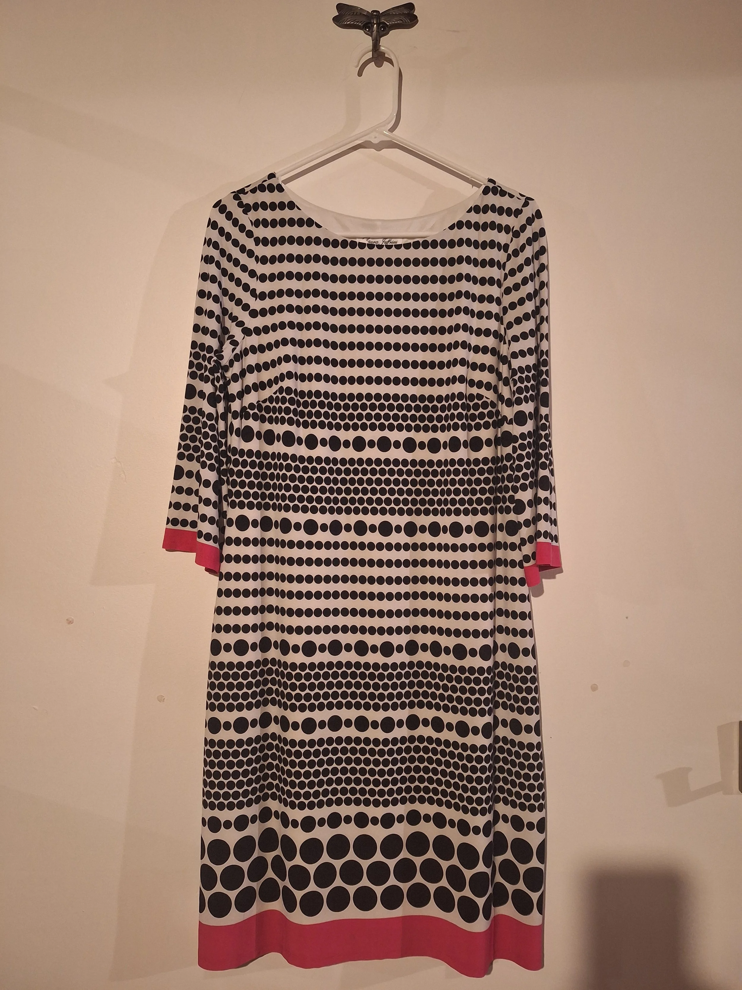 Laura Jefferies, Womens Stretch 3/4 Sleeves Pullover Dress, Size 8