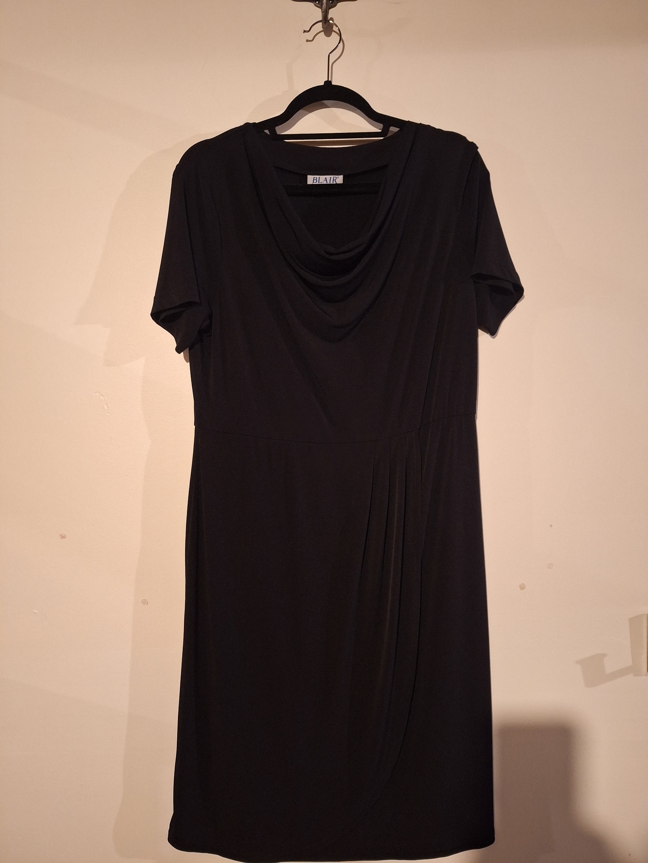 Blair, Elegant Black Drape Dress