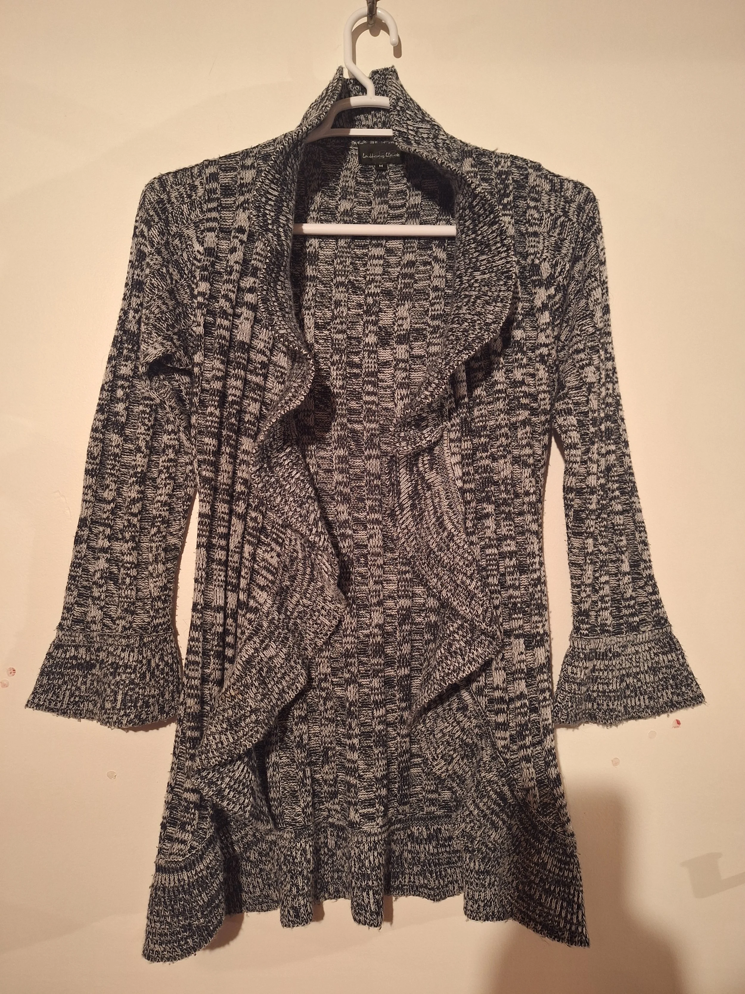 Brittany Black, Cozy Knit Ruffled Cardigan