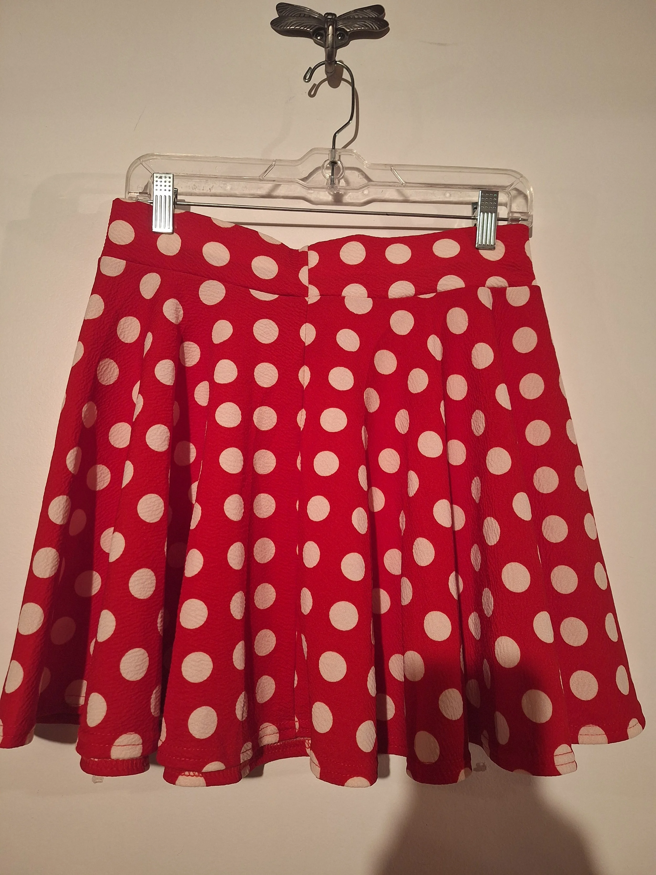 Urban Coco, Vintage-Inspired Red Polka Dot Skater Skirt
