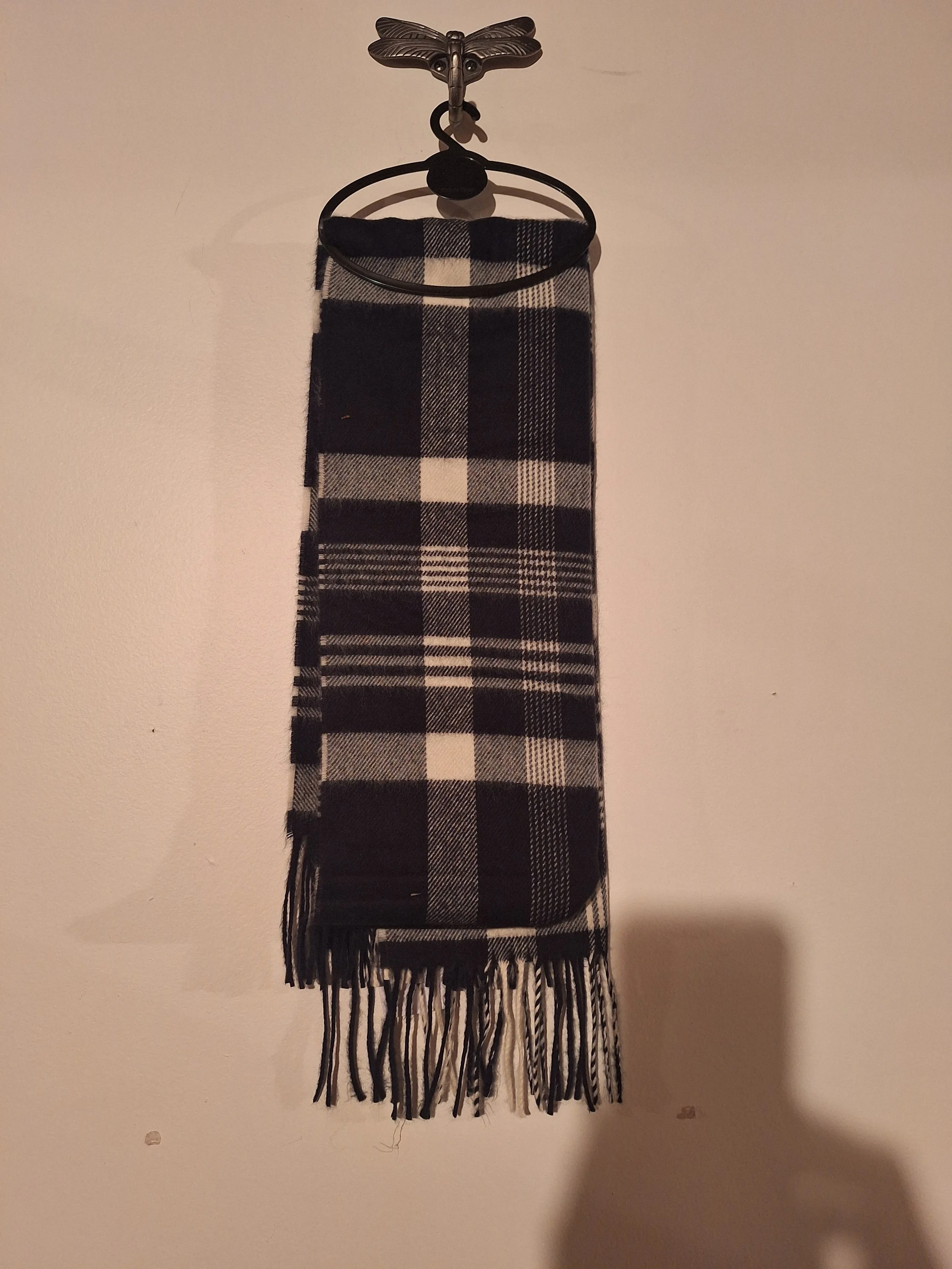 Timeless Black & White Plaid Scarf