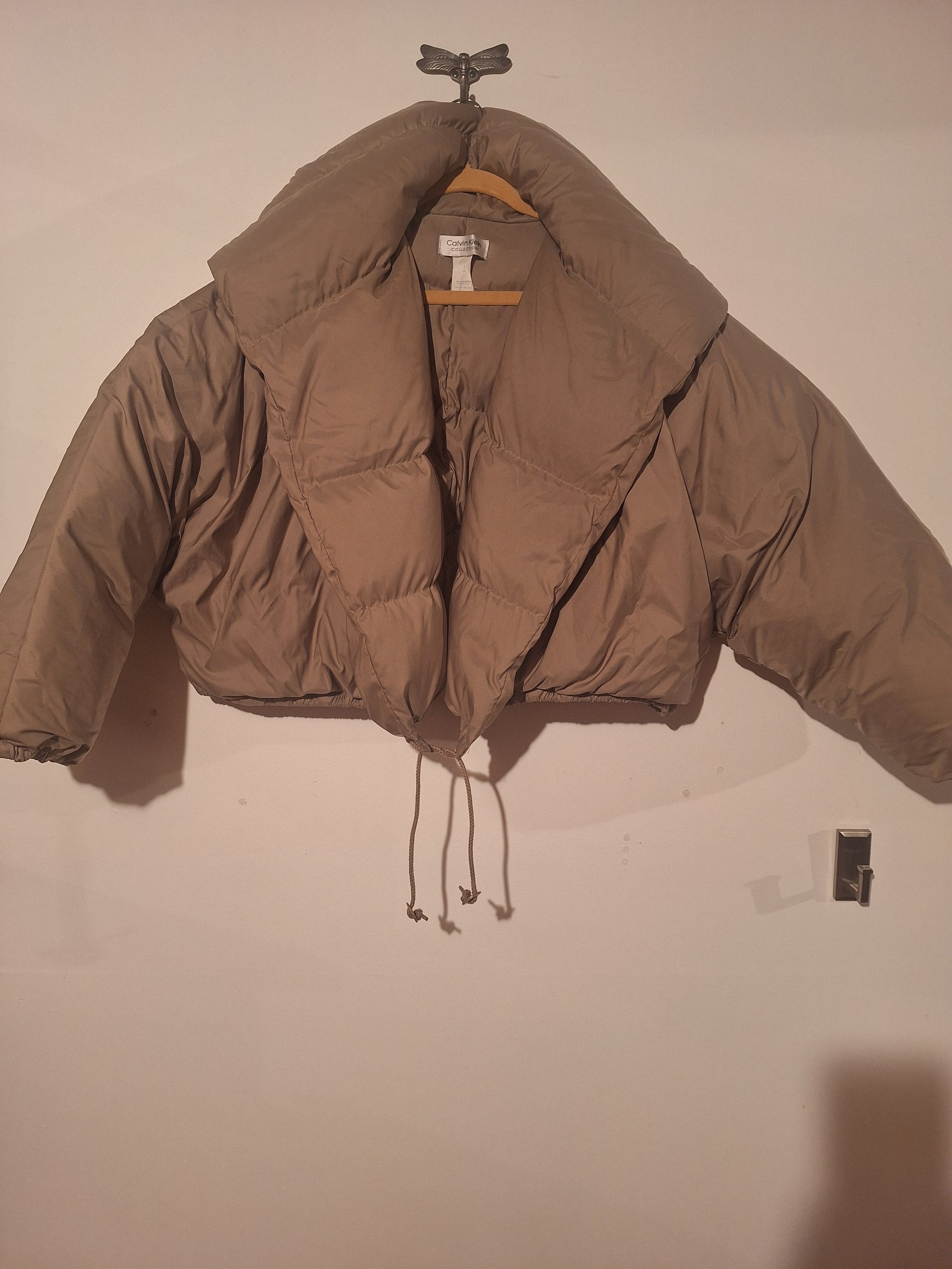 Calvin Klein Collection,  Taupe Elegance Oversized Puffer Jacket