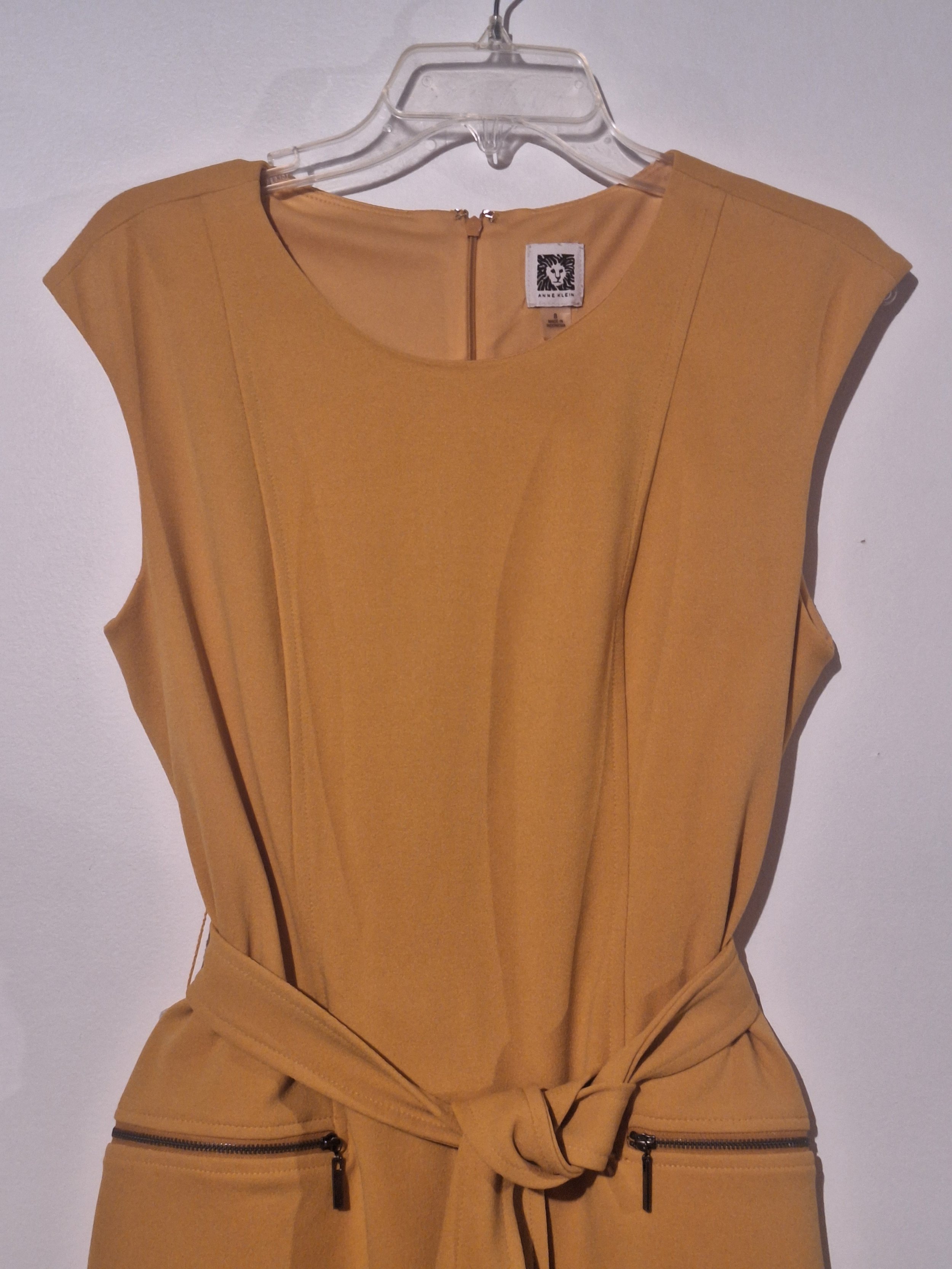 Anne Klein, Timeless Mustard Elegance Dress