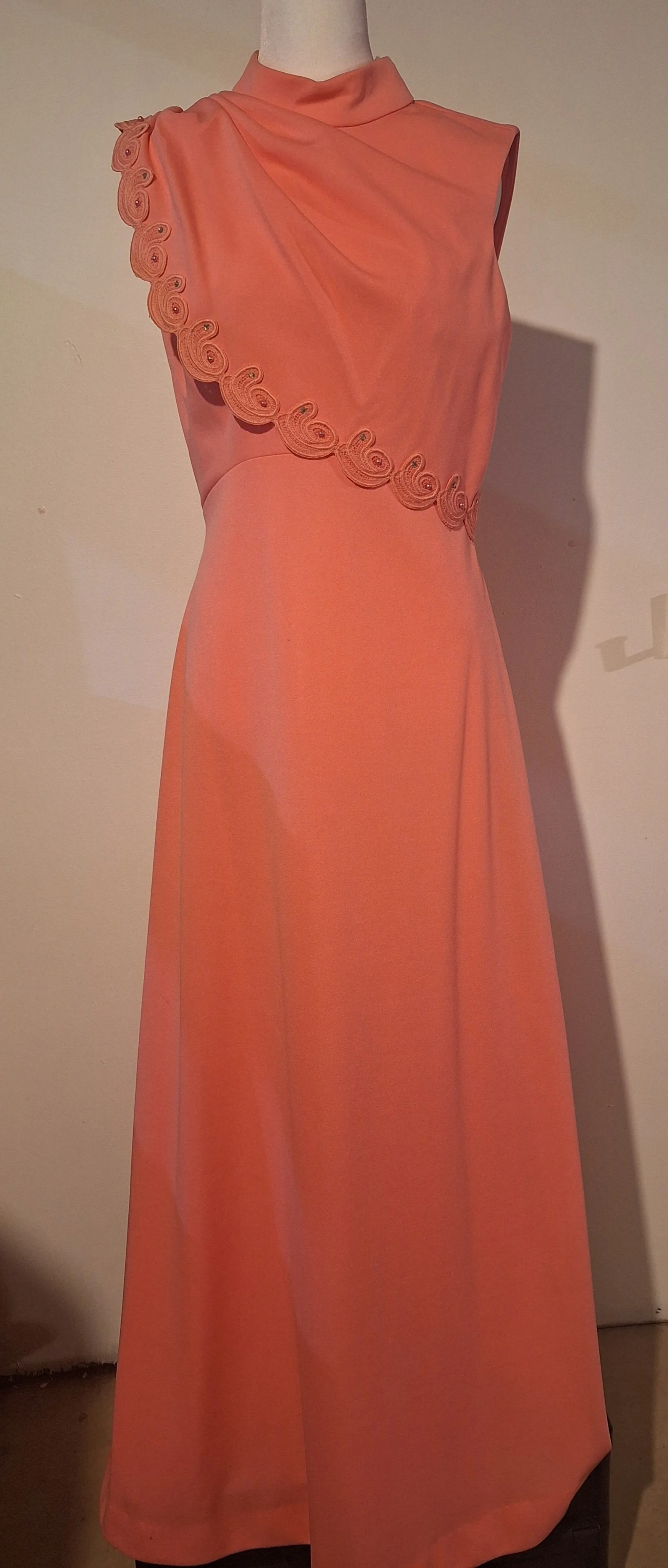 Vintage, Miss Rubette,  Coral Orange Elegance Gown, Size 14