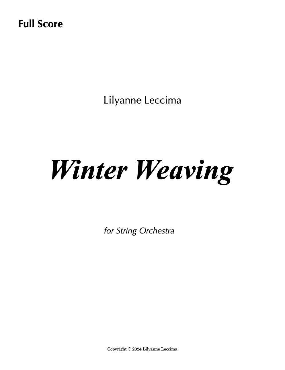 Winter Weaving