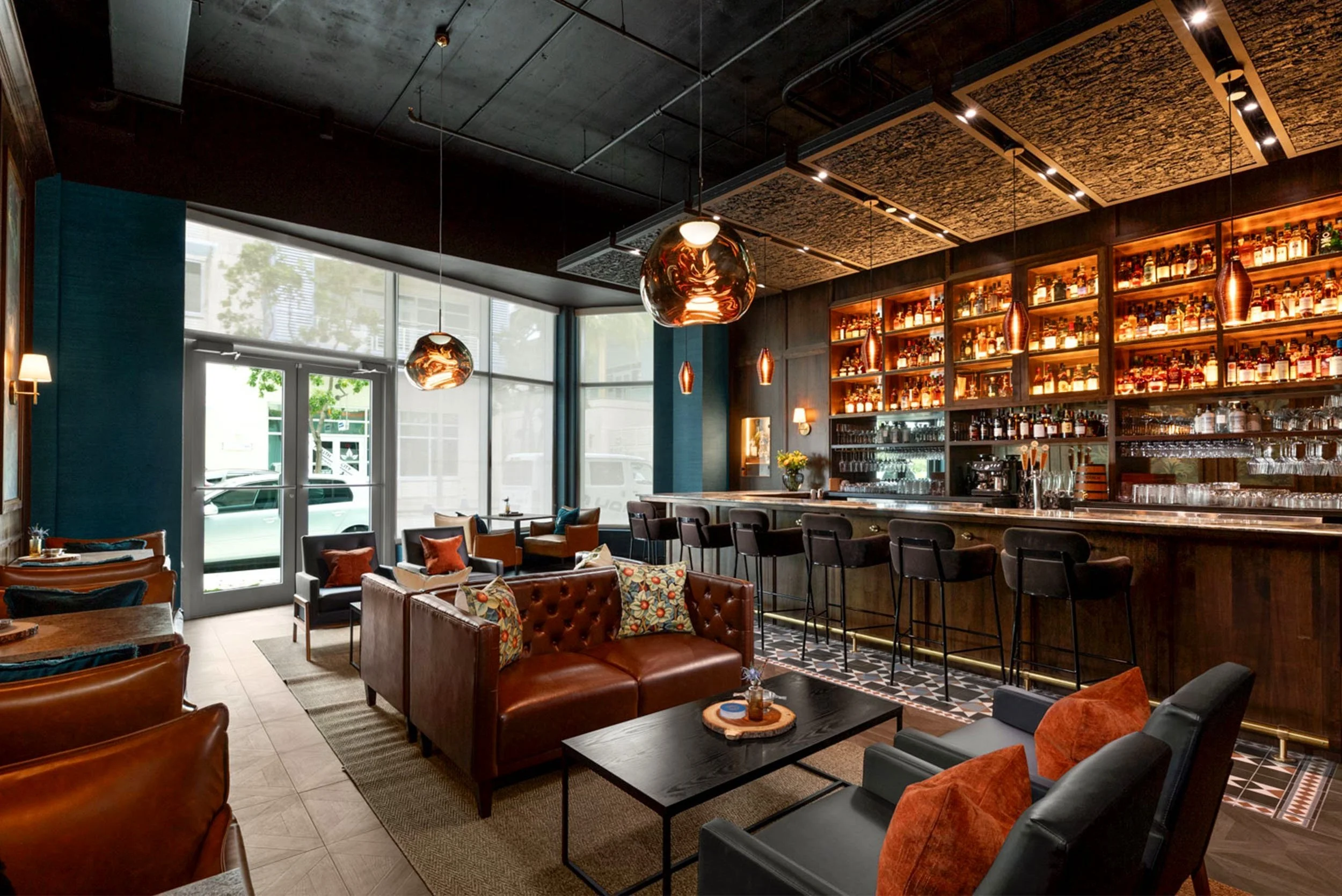 Premium whisky bar interior at Cask in Grand Cayman