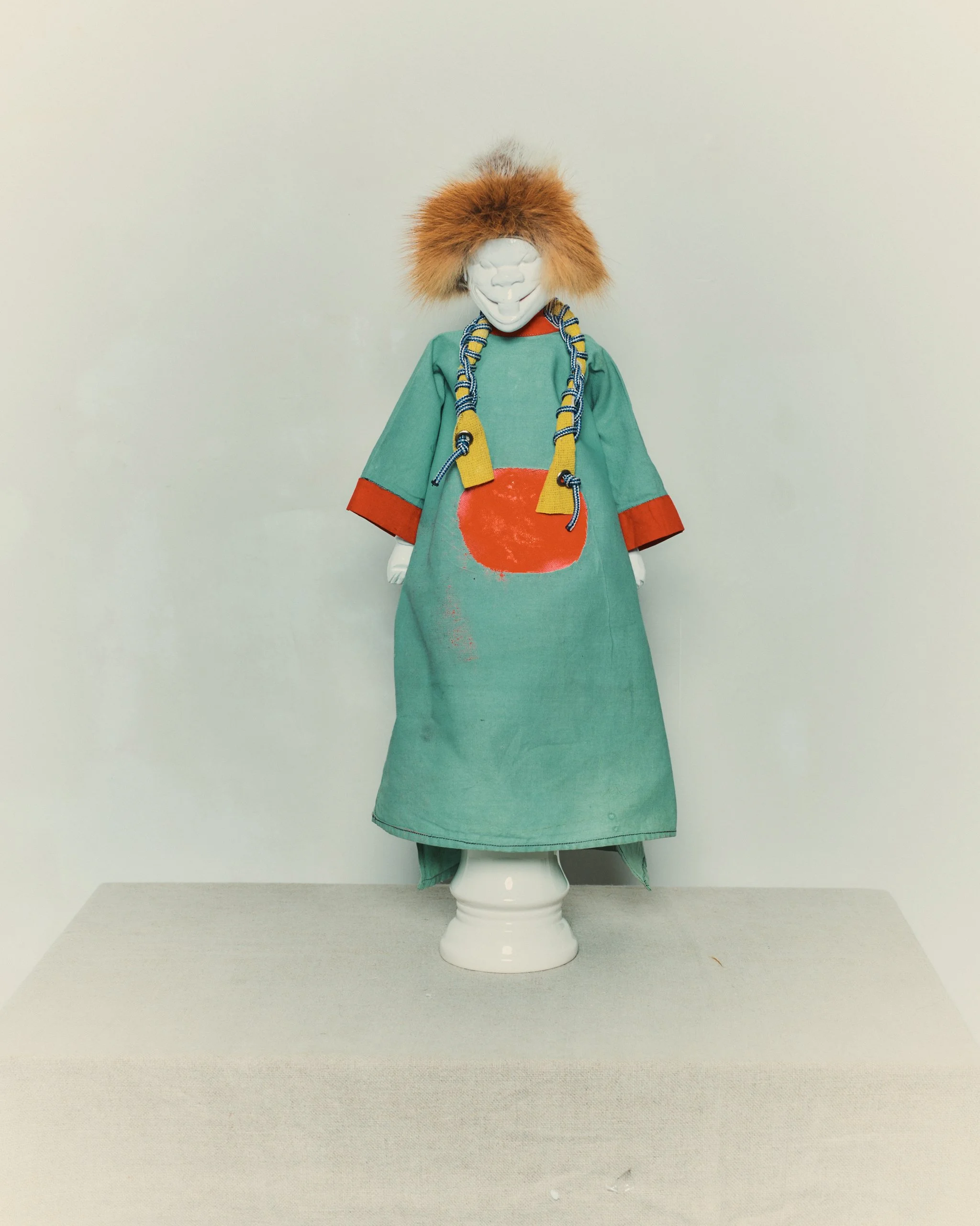 Magic Chaplain,  ceramic, fabric, animal fur, metal, timber, paint, 50  x 20 x 10cm, 2025