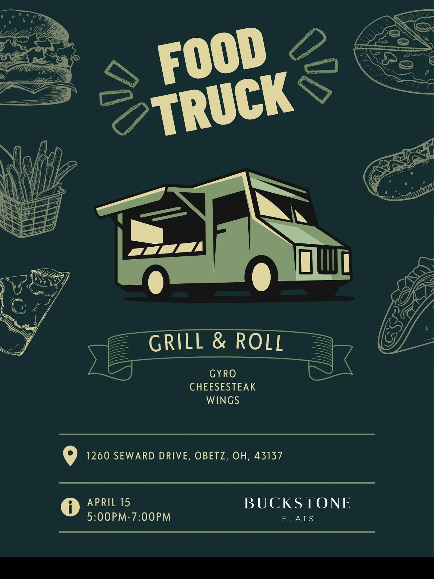 🚚🔥 Food Truck Alert! 🔥🚚
Grill &amp; Roll will be stopping by on April 15 from 5&ndash;7 PM serving up some seriously yummy eats! 😋🍔🌯
Don&rsquo;t forget to stop by, grab a bite, and enjoy some great food right here in the community!
#FoodTruck 