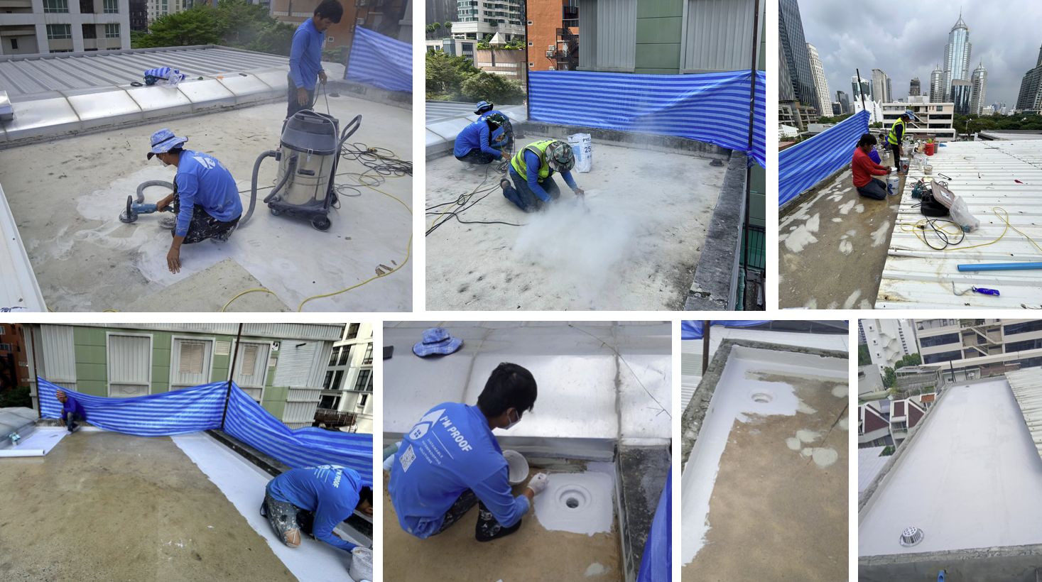 Rama IV Private Home roof waterproofing_Triflex_work in progress
