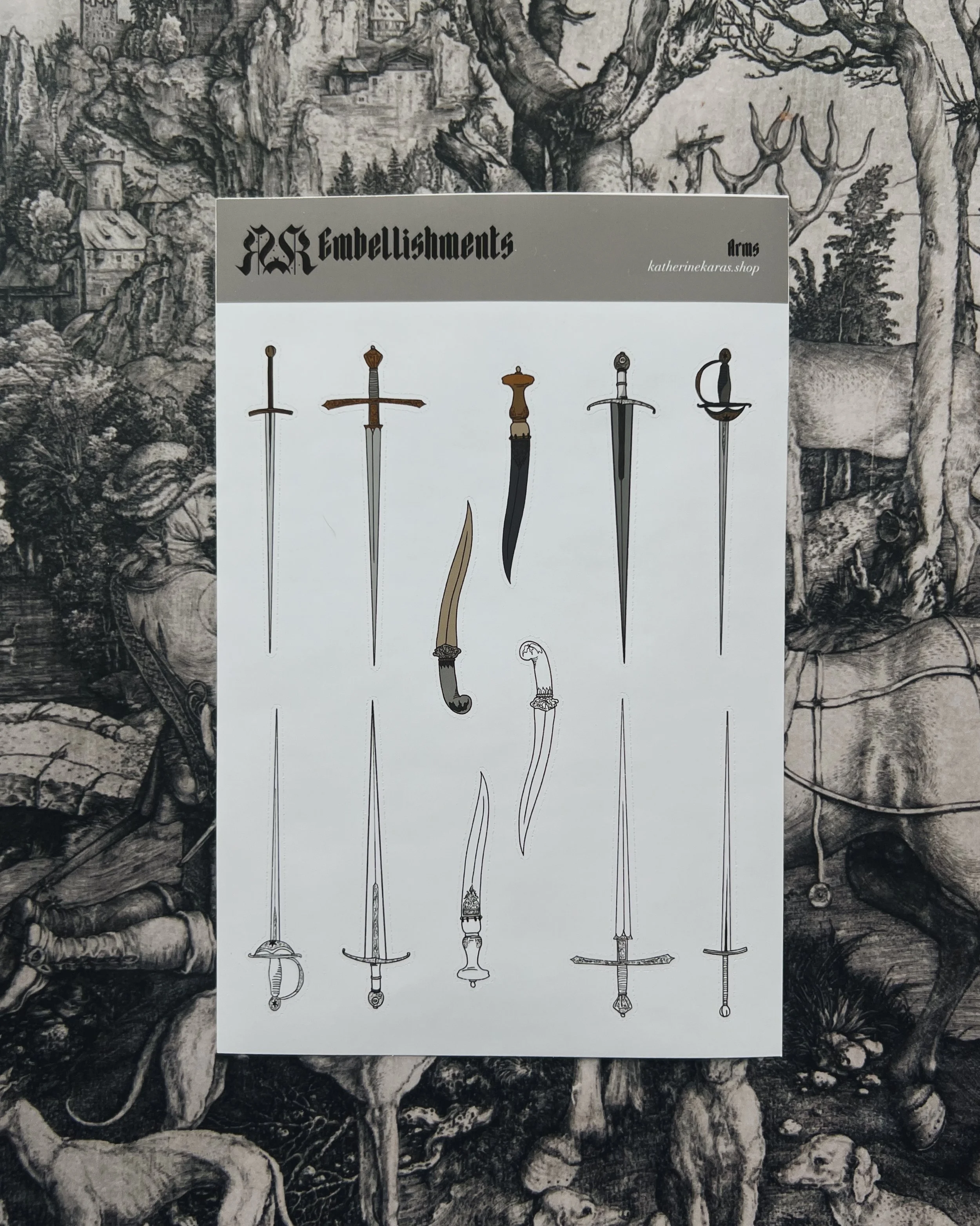 embellishments ➤ arms ✸ sticker sheet