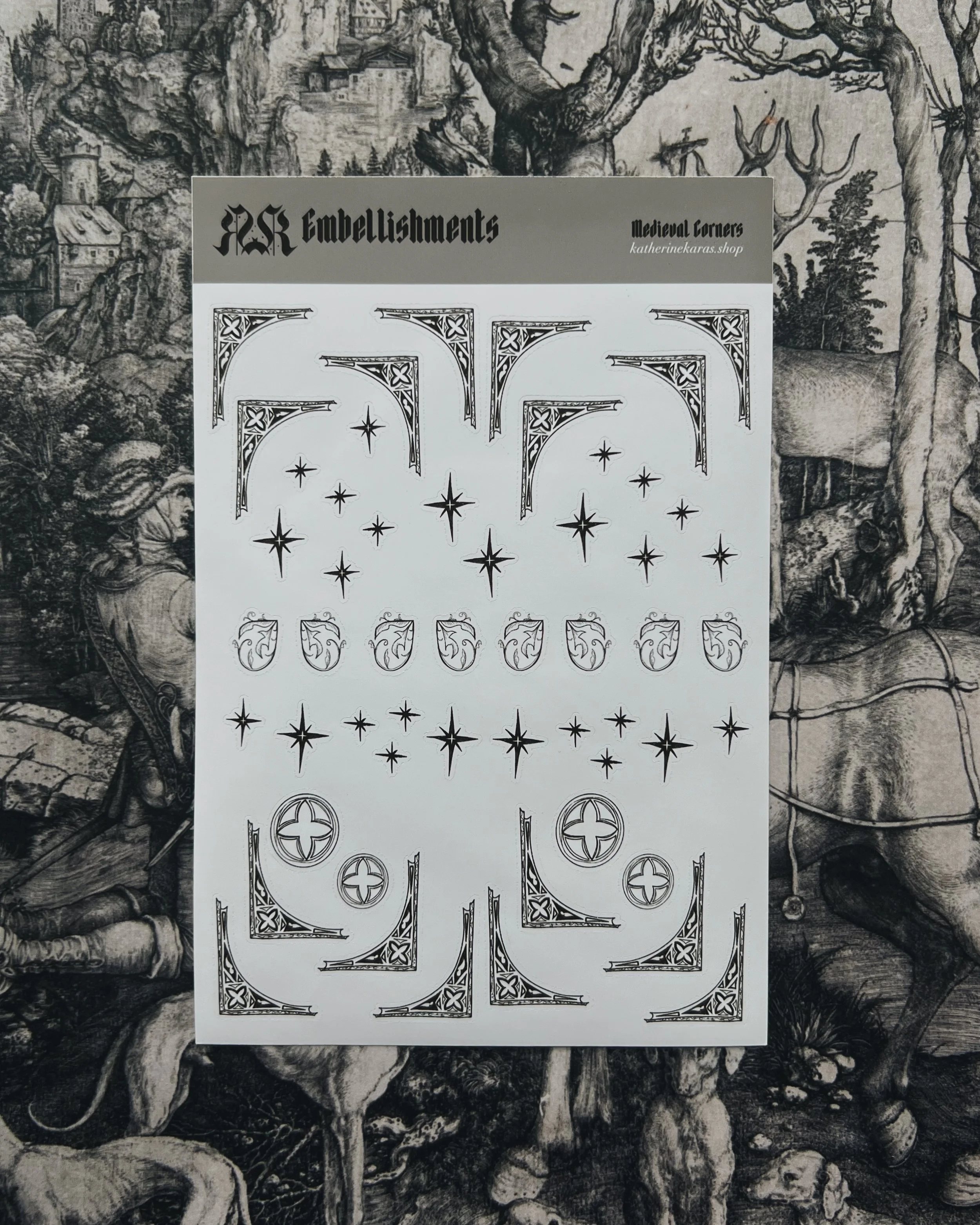 embellishments ➤ medieval corners ✸ sticker sheet