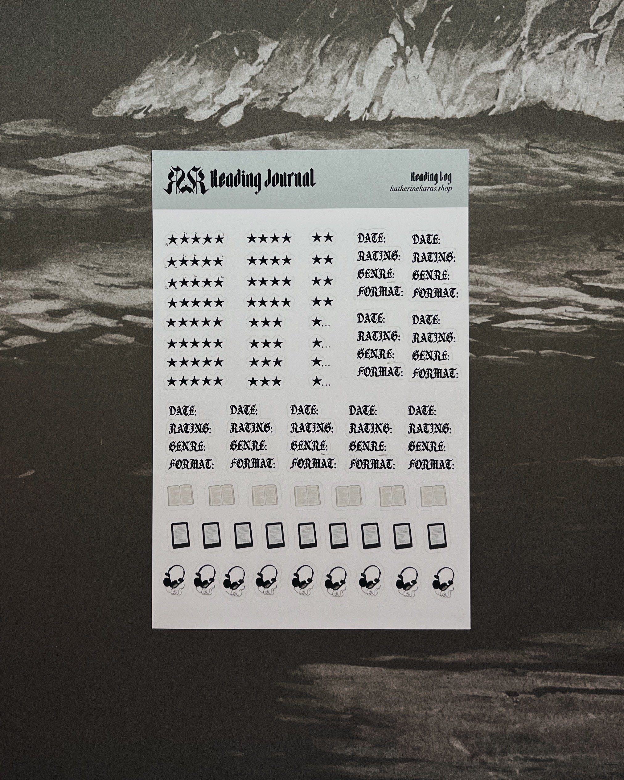 reading journal ➤ reading log ✸ sticker sheet