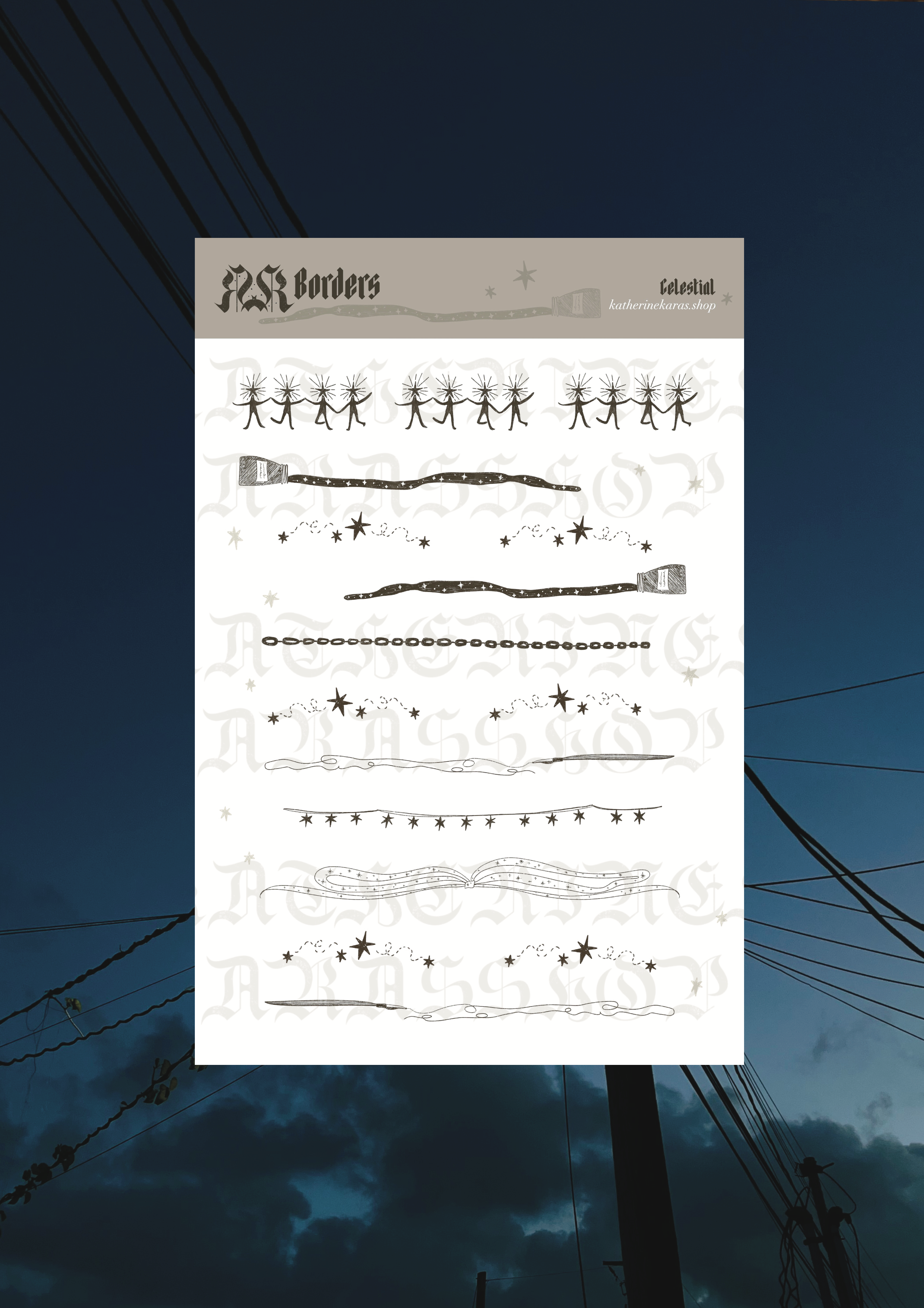 borders celestial ✸ digital download