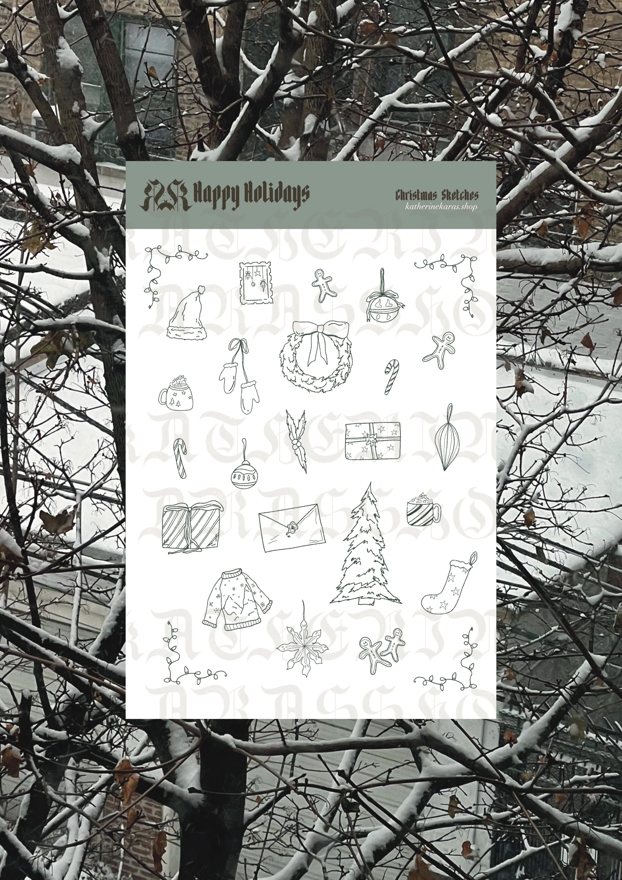 christmas sketches ✸ digital download