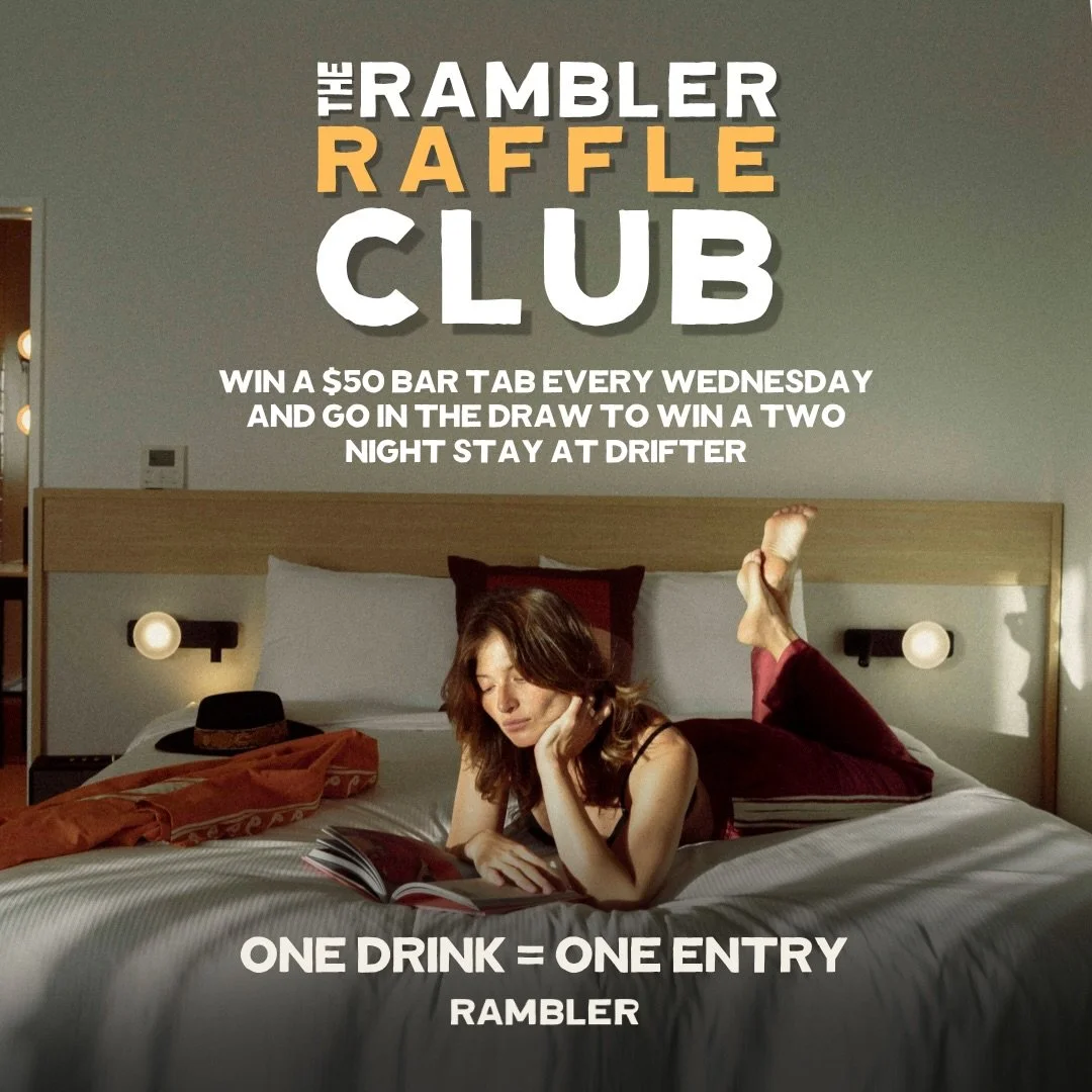 Midweek drinks just got a whole lot better this month&hellip; 👀

We&rsquo;re giving away a $50 bar tab every Wednesday in May, with the final draw featuring a 2 night stay at Drifter

Join us on Wednesdays between 5-9pm, grab a drink, and you&rsquo;