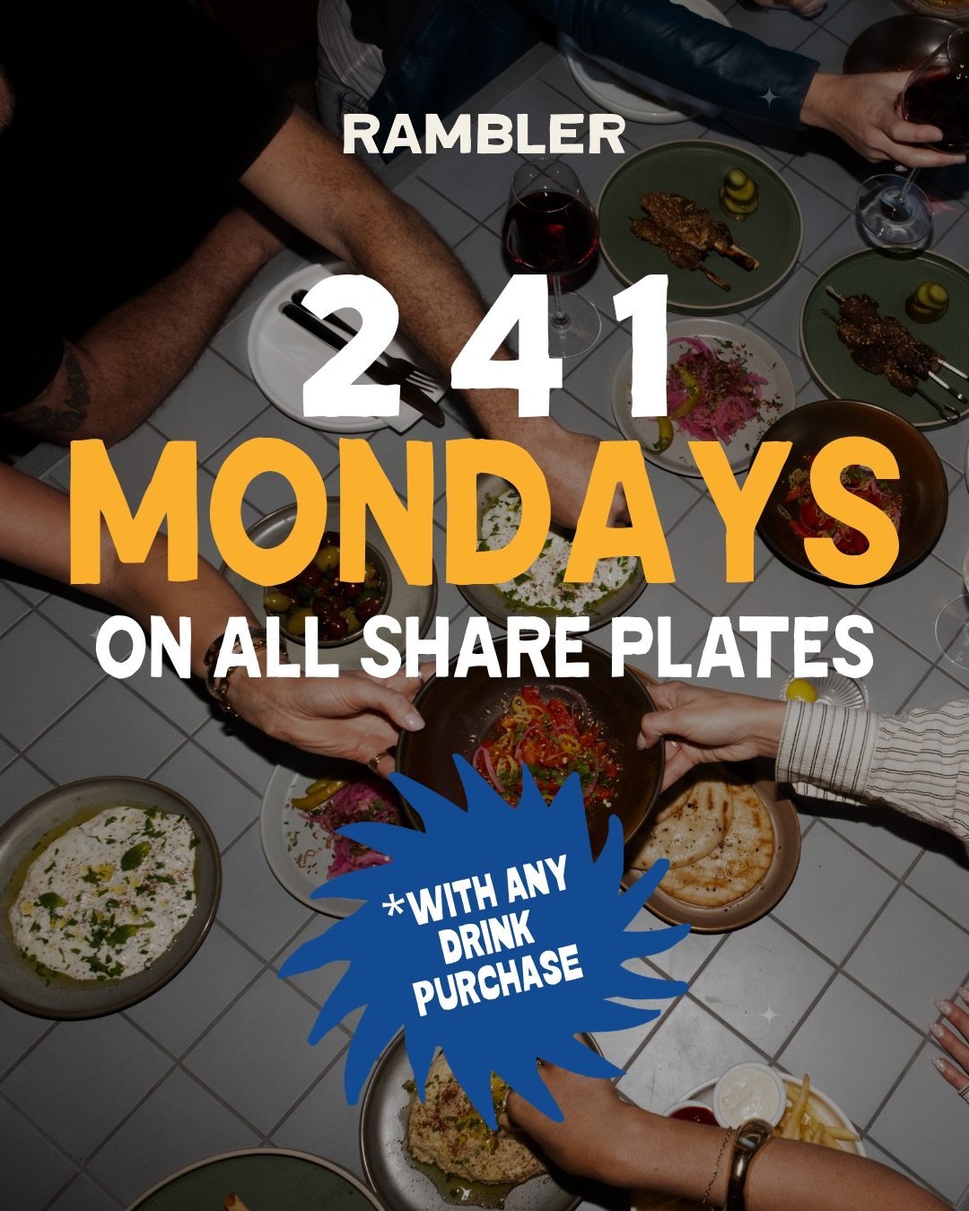 Don&rsquo;t feel like cooking or doing the dishes on Mondays? We&rsquo;ve got you covered. 

2 for 1 share plates with any drink purchase

Book via the link in our bio
Walk-ins welcome