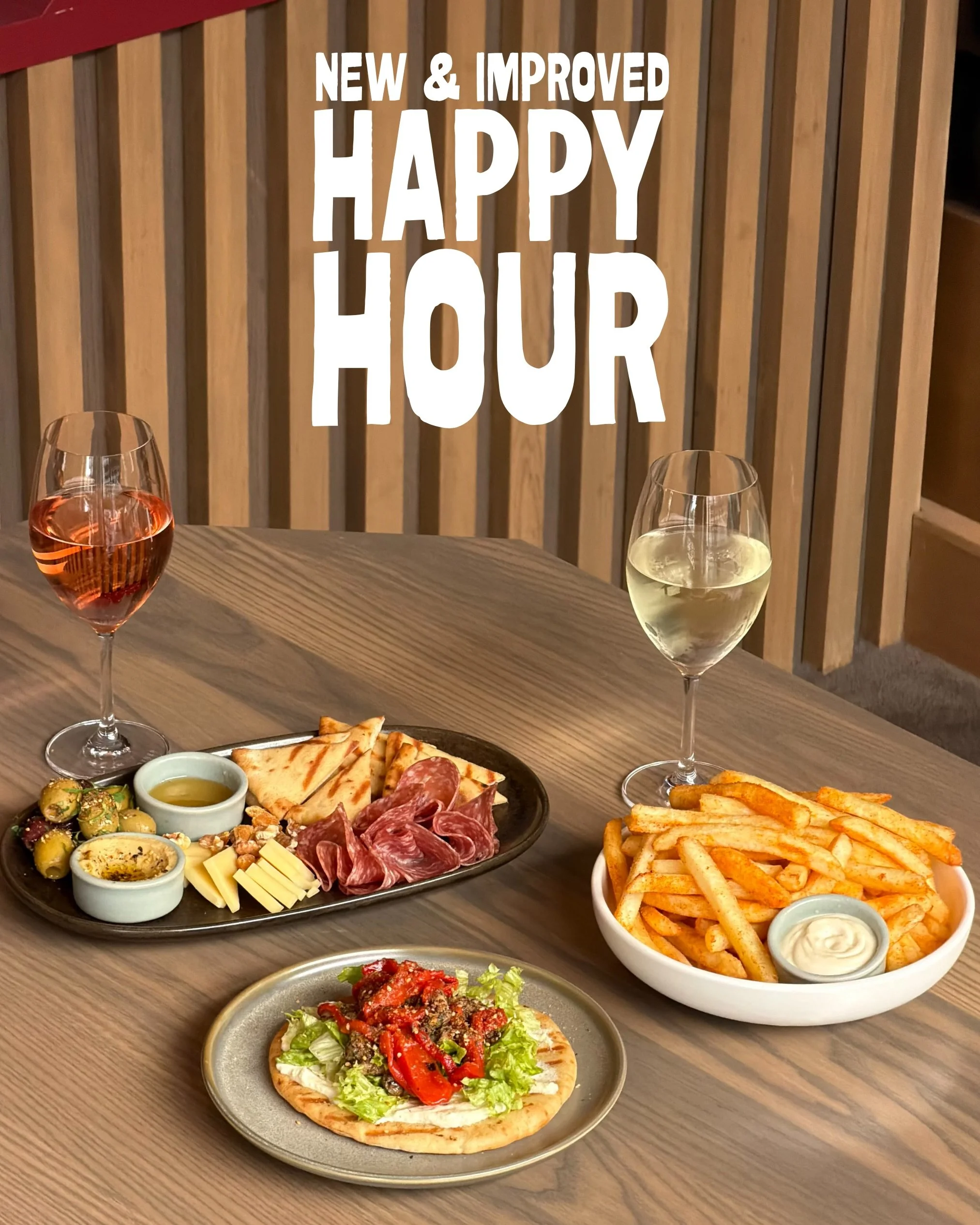 Our Happy Hour just got an upgrade 🙌🏽

Drinks from $9 and food from $8, every day from 4&ndash;6pm

The perfect after-work spot to catch up with friends, share a few bites and settle in for the evening

See you soon 🤎