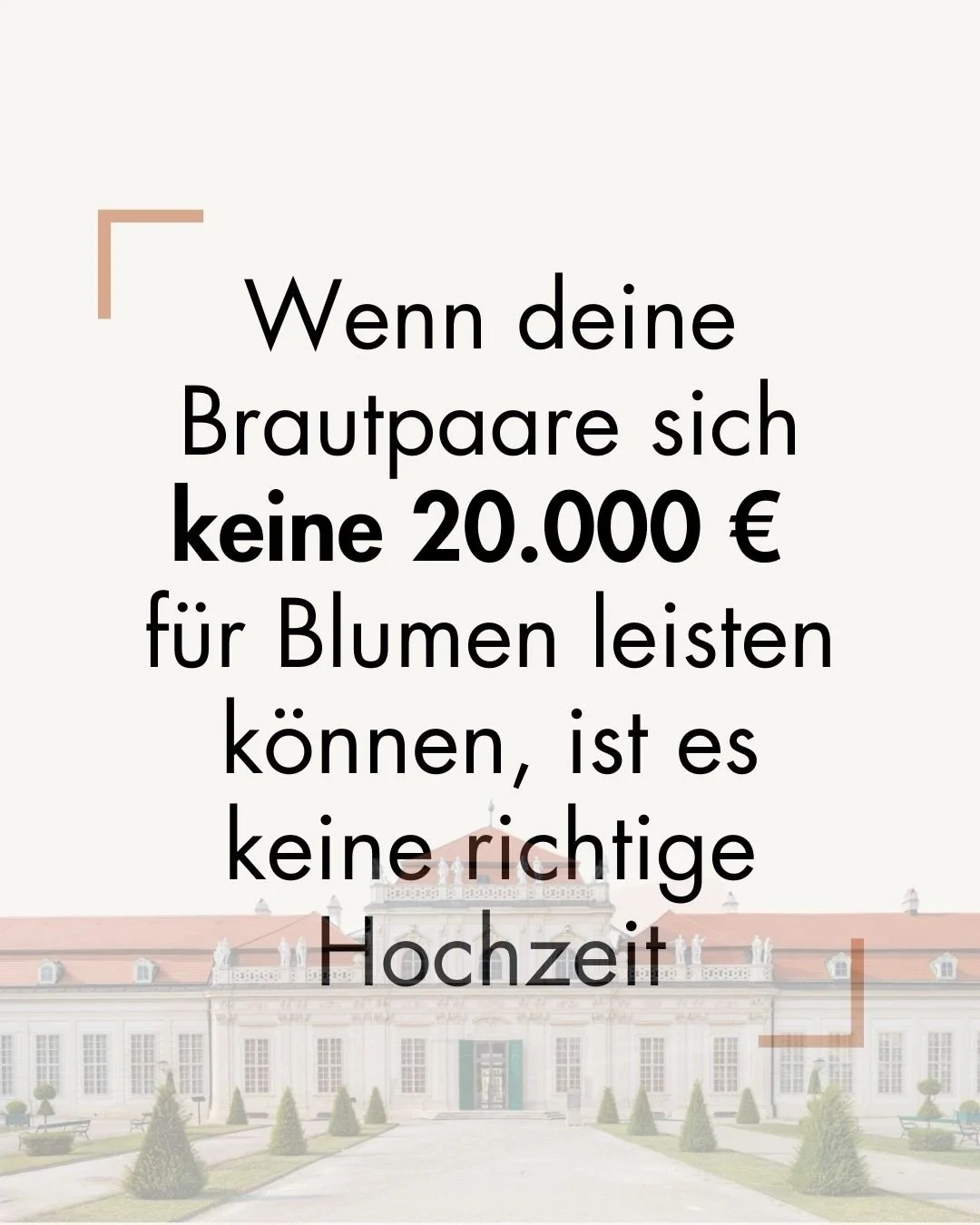 😳 Wenn deine Brautpaare um jeden Blumenstrau&szlig; feilschen bist du kein Premium-Hochzeistdienstleister!!!

😬 Anstecker gratis wollen und Blumengestecke dreimal umstellen ist kein High End! 🤦🏻&zwj;♀️

💎 Luxus Brautpaare sehen Blumen als Hochze
