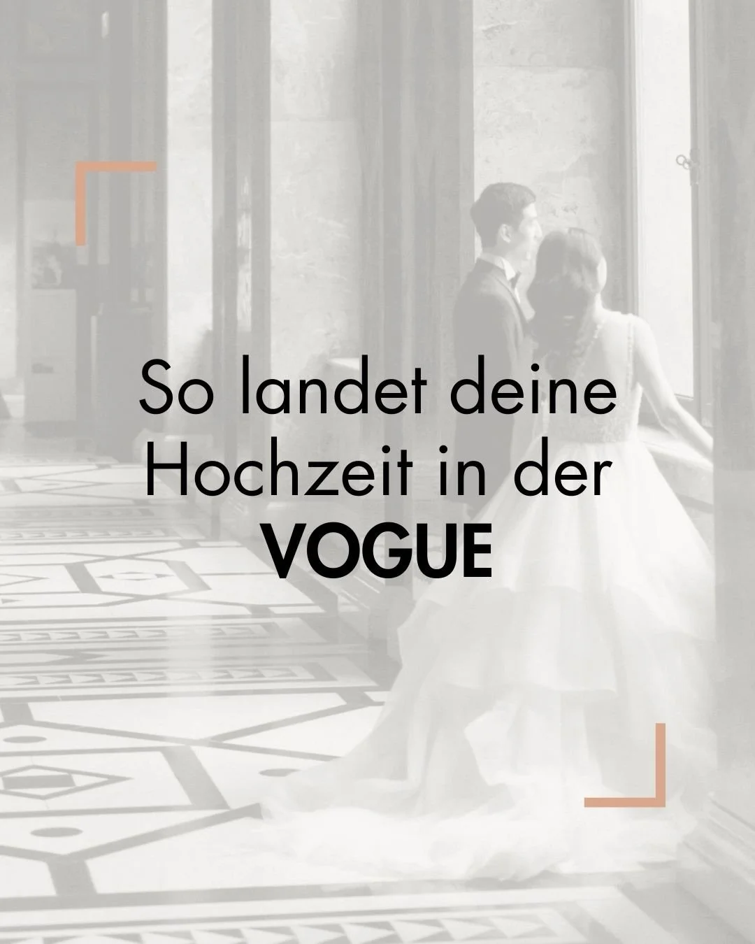 Hier erf&auml;hrst du, wie deine Hochzeit GARANTIERT in der VOGUE landet!👑

💍 Deine Hochzeit sollte alle wichtigen Story Highlights beinhalten: Getting ready, Details, Torte, Zeremonie, Tablesetting, Couple Shoot

💍Ohne Model Release vom Brautpaa