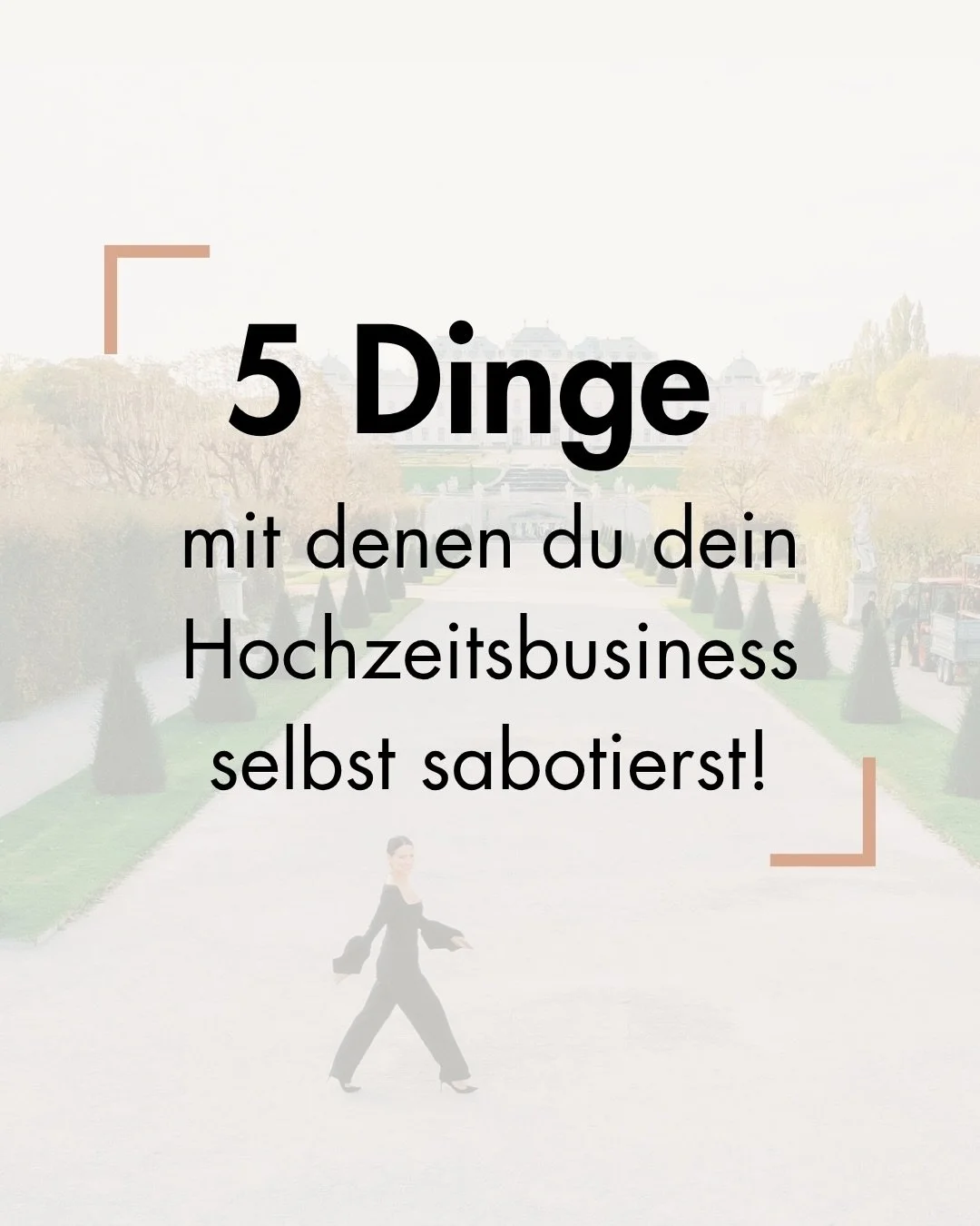👉🏼5 Dinge mit denen du dein Hochzeitsbusiness selbst sabotierst!

Als Luxus Destination Wedding Planerin und Wedding Business Mentorin beobachte ich die Selbstsabotage in der Hochzeitsbranche JEDEN TAG! Leider ☹

Punkt 1️⃣ Wenn du Social Media f&uu