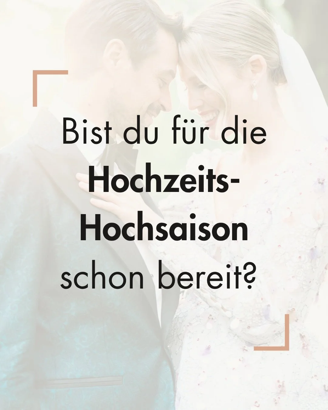 👉Bist du f&uuml;r die Hochzeits-Hochsaison schon bereit? 

Eine Hochzeit ist der perfekte Moment, genau das zu ZEIGEN - und es f&uuml;r neue potenzielle 
Brautpaare GREIFBAR zu machen-, was du draufhast und dich so einzigartig macht.

✅Wir Hochzeits