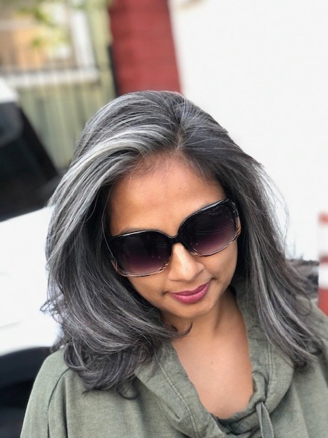 Highlights blended with natural gray