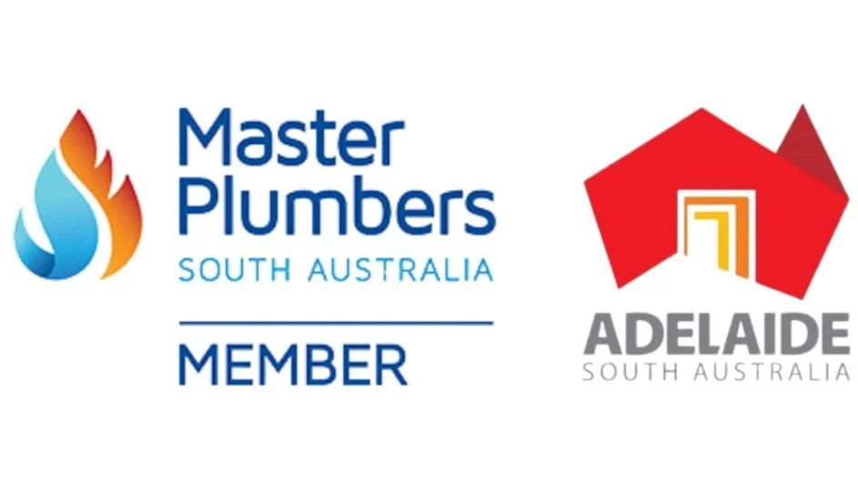 Logo depicting member of Master Plumbers Association, South Australia, and the Official Logo for Adelaide, South Australia