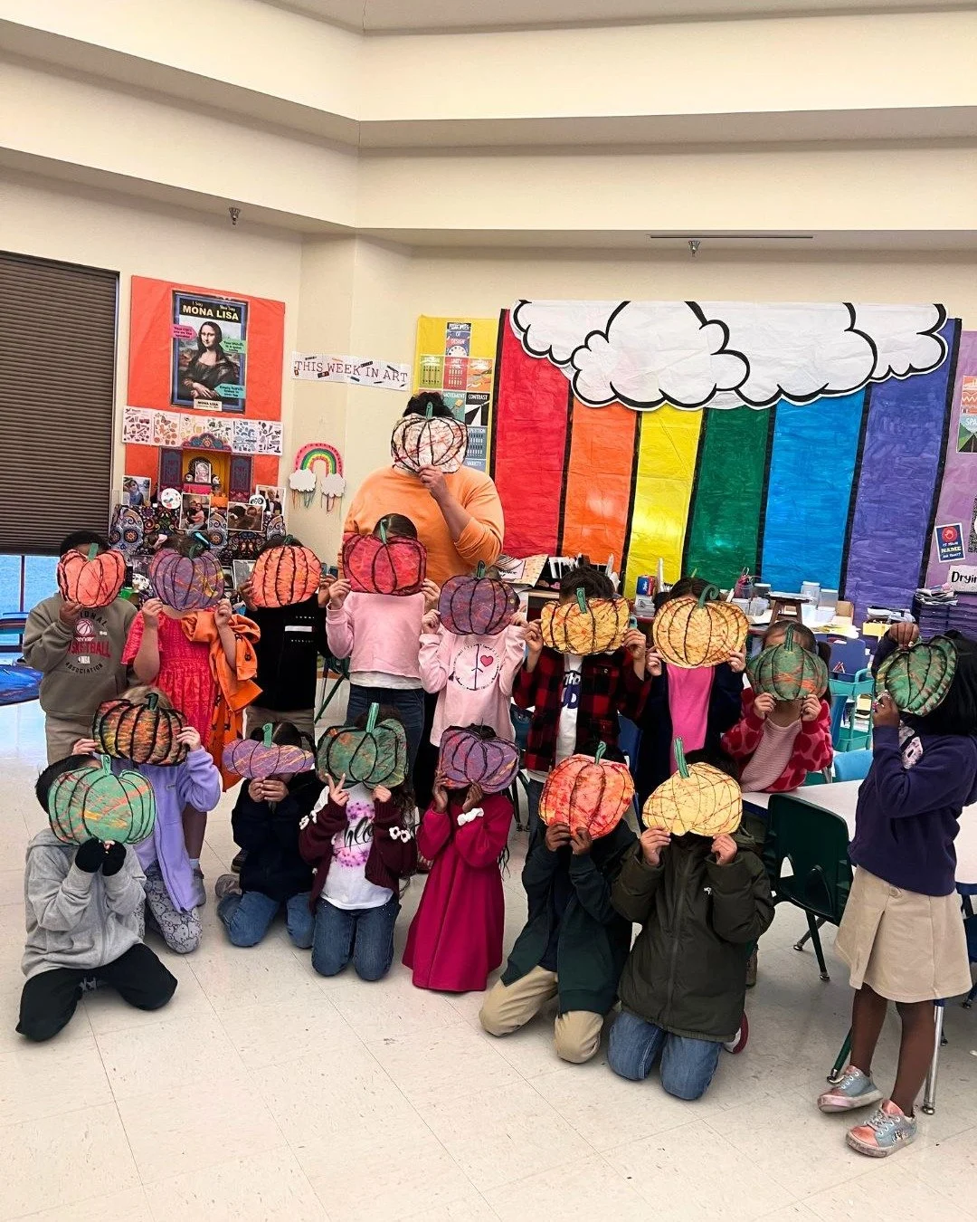 Our 1st grade Art Club had the best time in our little pumpkin patch! Each artist made their own marble print pumpkin, and seeing them all together is pure magic. These tiny creators brought so much color, joy, and personality to our art room. What a