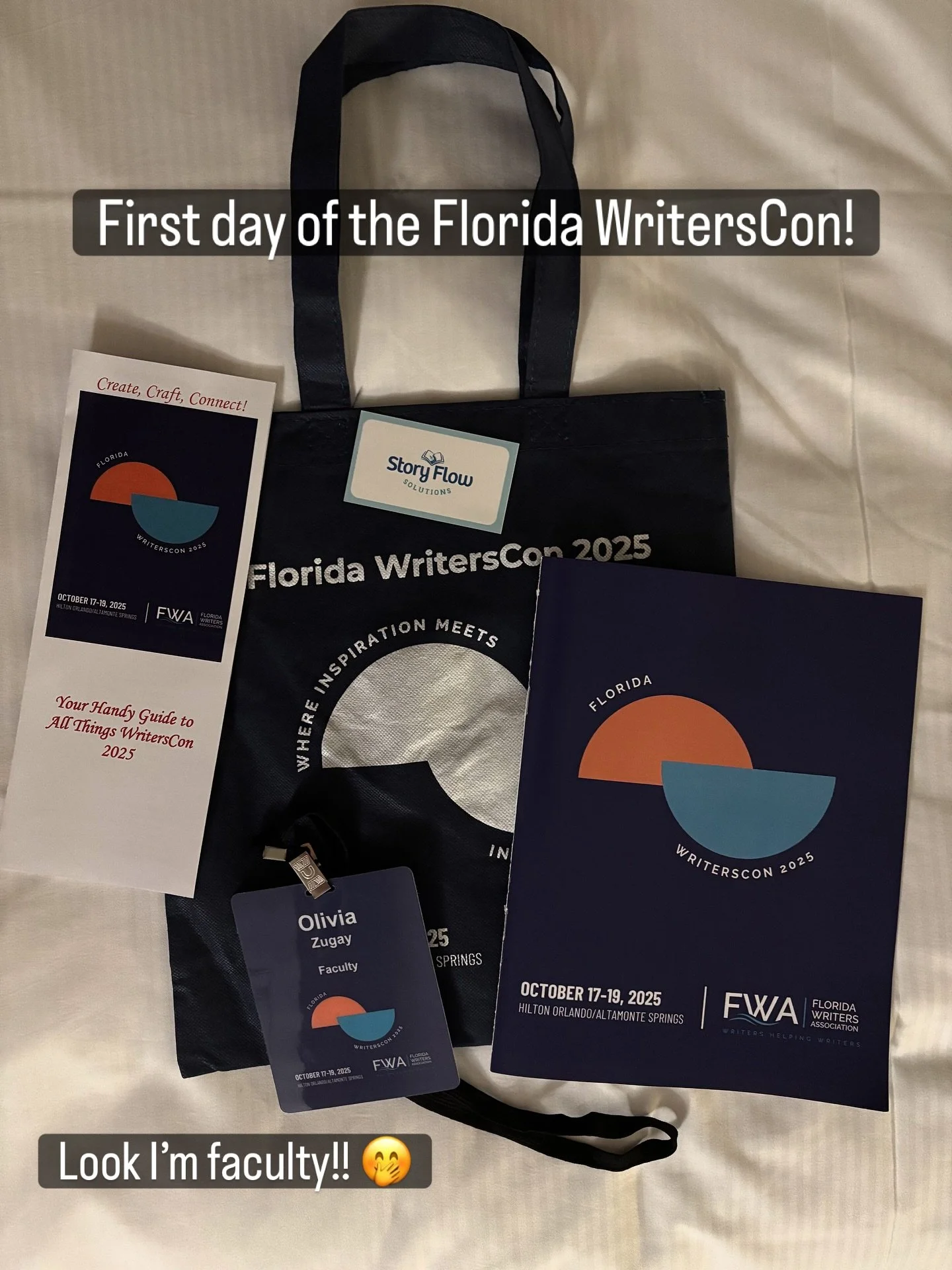 Day 1 at the Florida WritersCon ✨

Made it to Orlando and was so happy to finally be here &mdash; though I&rsquo;ll admit I missed the first few sessions because I arrived absolutely starving (like, &ldquo;could eat my own hand&rdquo; levels of hungr