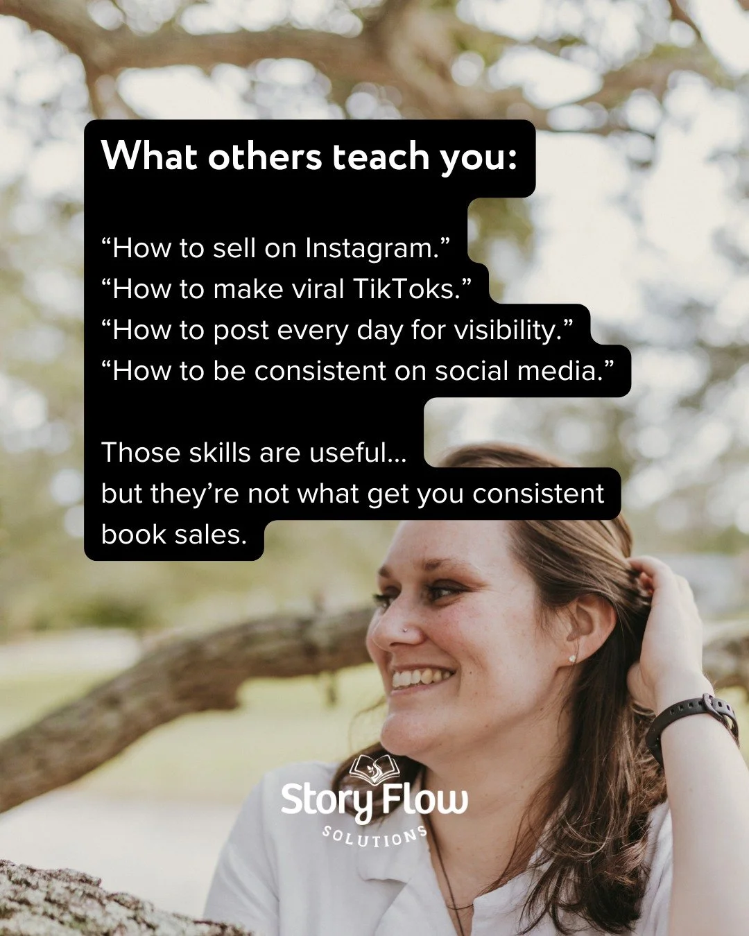 Most advice for authors focuses on selling on Instagram, going viral on TikTok, or posting more consistently.

And while all of that content can help you grow&hellip;
it&rsquo;s not what creates predictable book sales.

Here&rsquo;s the truth I&rsquo