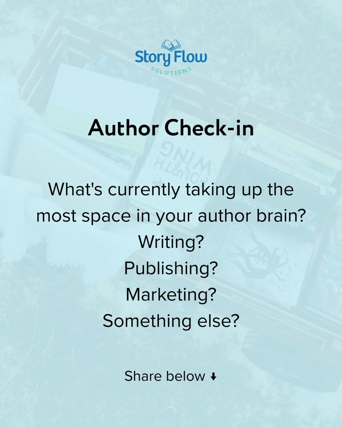 Share your thoughts 💭

Ask questions ❓

No wrong answers or judgment here 😊

Whether you&rsquo;re writing, publishing, marketing, or growing your author business, this is a space to learn, connect, and figure things out together.

⬇️ Join the conve