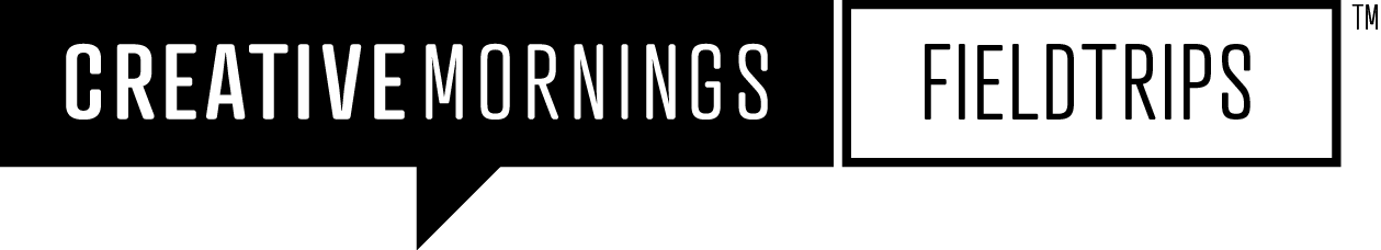 Text on a black background reading 'CREATIVE MORNINGS'.