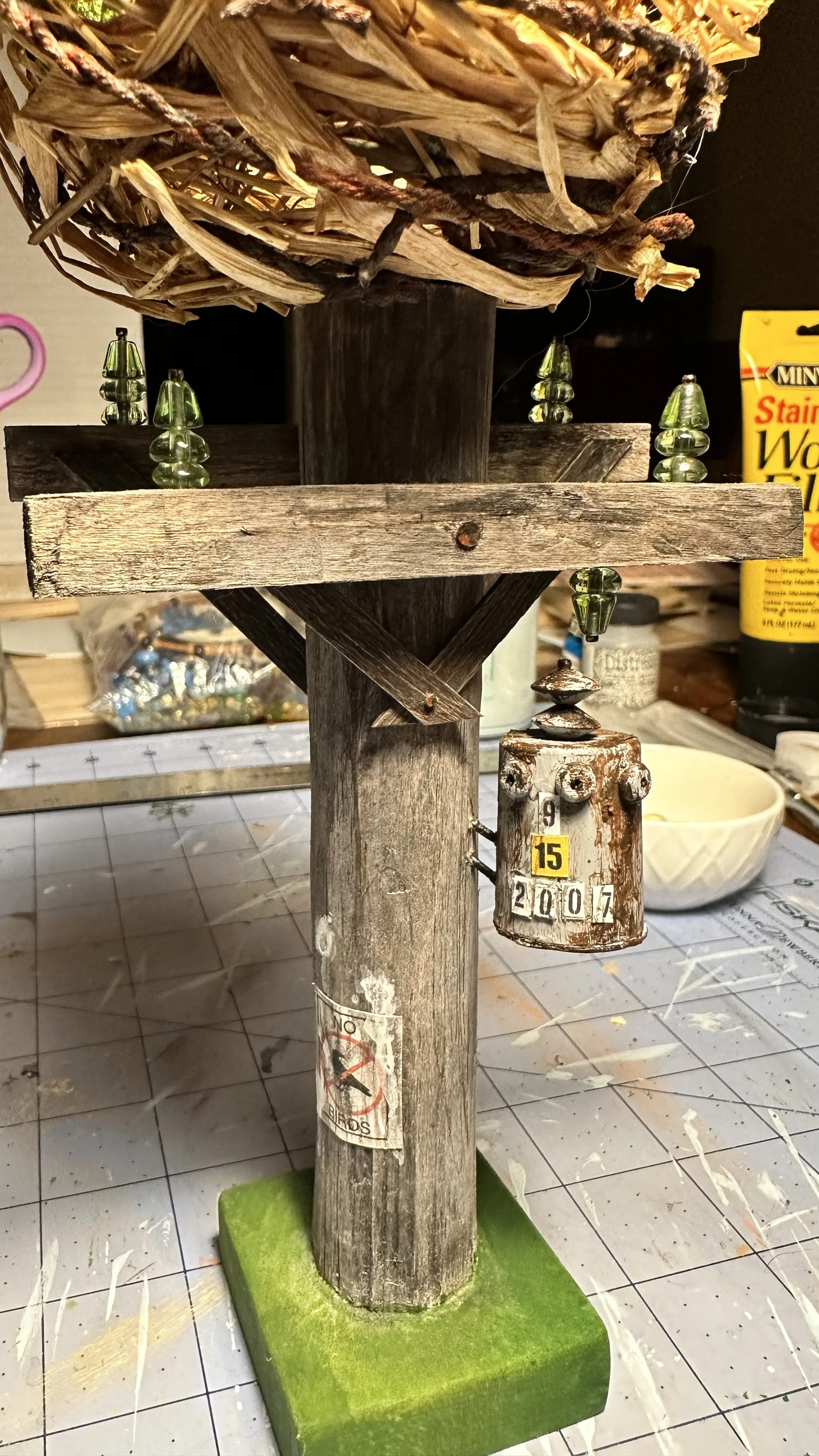 Ravens’ Nest detail of utility pole and insulators