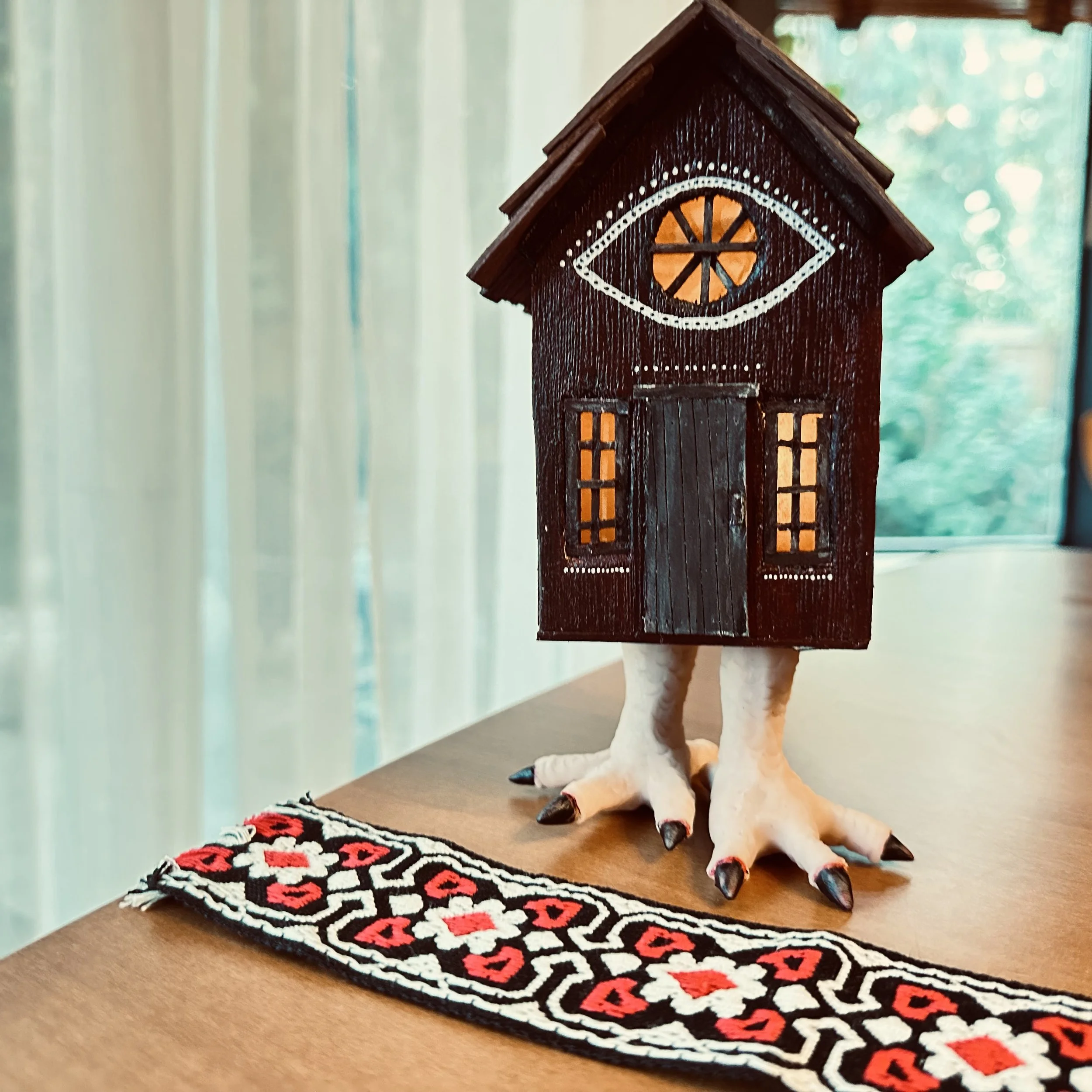 Baba Yaga’s Hut with flickering (battery-operated) tea light