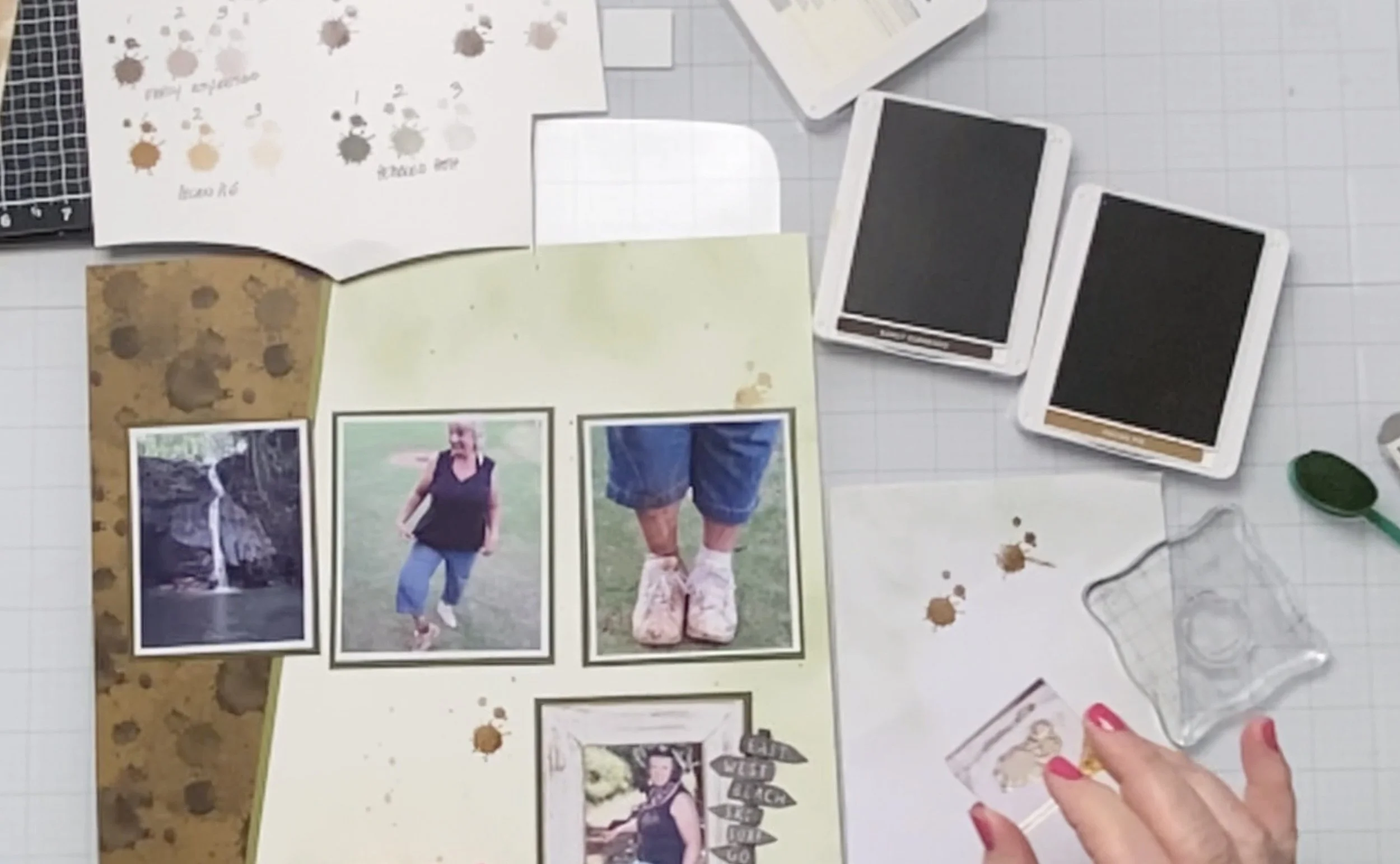 Ink and Stamps Create Fake Mud