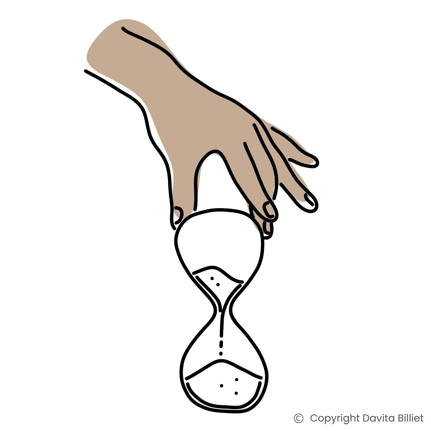 Eine Hand, die eine Sanduhr hält – als Symbol für die lange Zeit bis zur Diagnose von Endometriose.