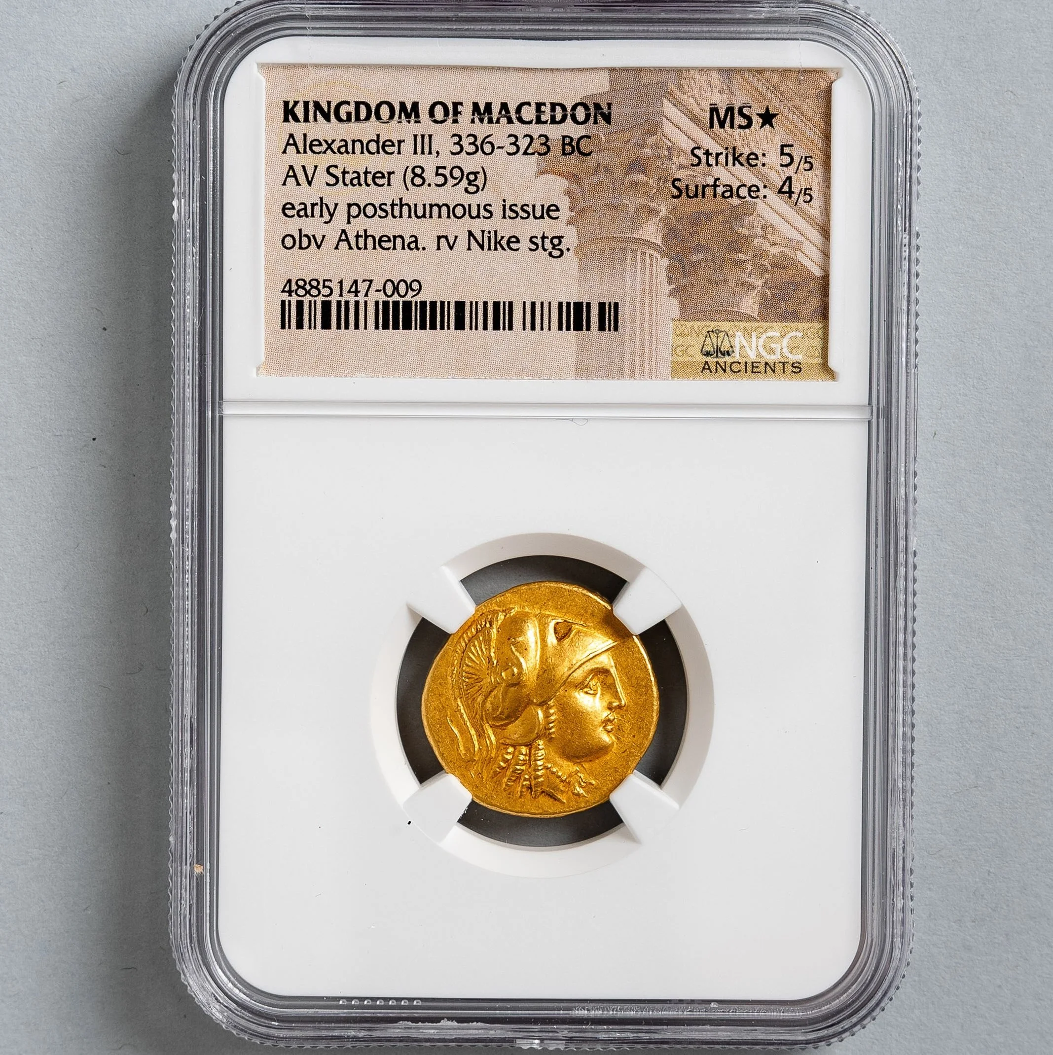 Alexander the Great gold stater in NGC MS★ holder — Daniels Antiques